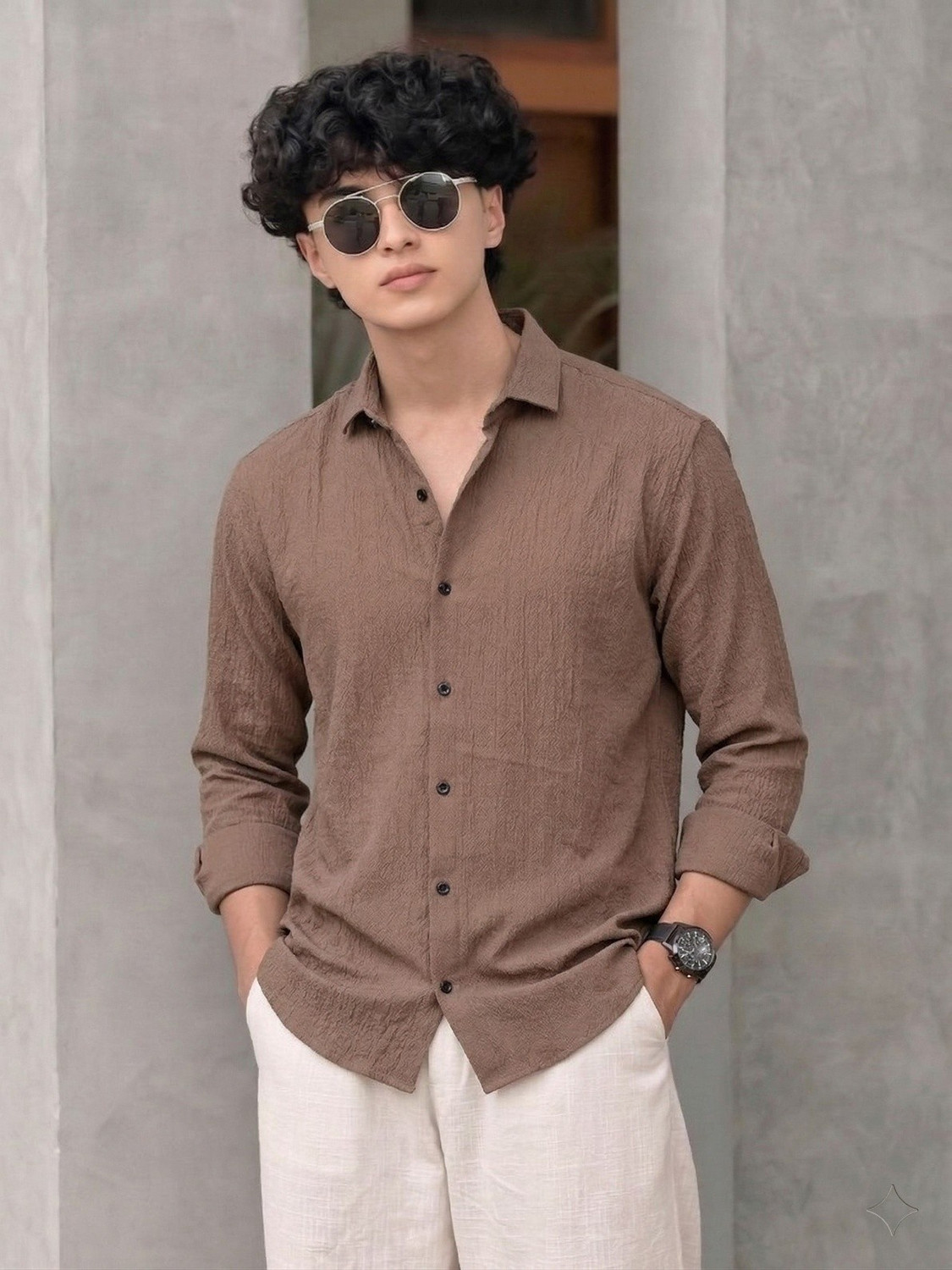 Image of METRONAUT Men Regular Fit Checkered Spread Collar Casual Shirt