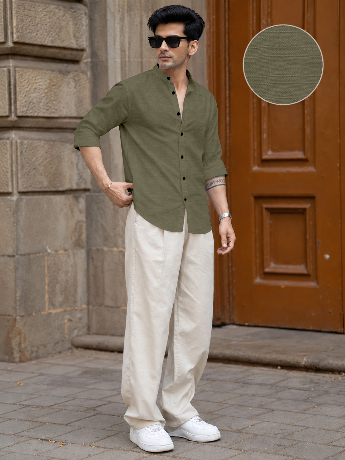 D&B Trends Men Green Formal Shirt - Image 5