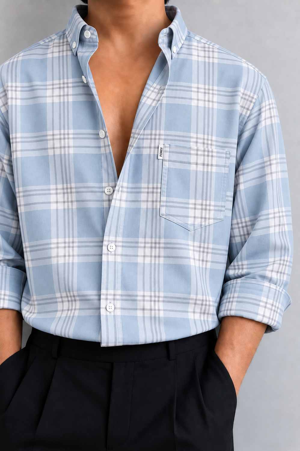 FOXEY Men Regular Fit Checkered Shirt - Image 1