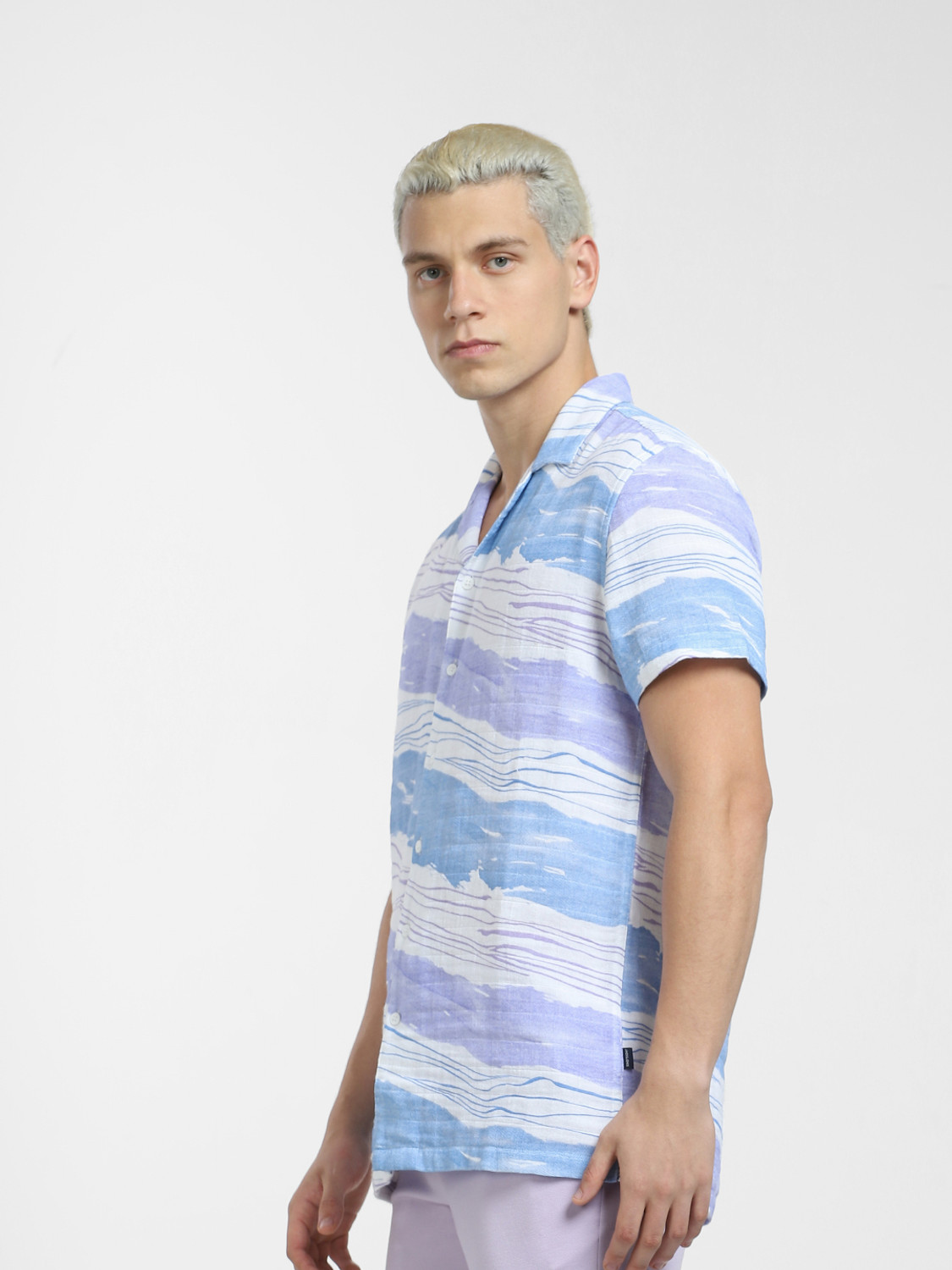 Image of JACK & JONES Men Regular Fit Printed Lapel Collar Casual Shirt