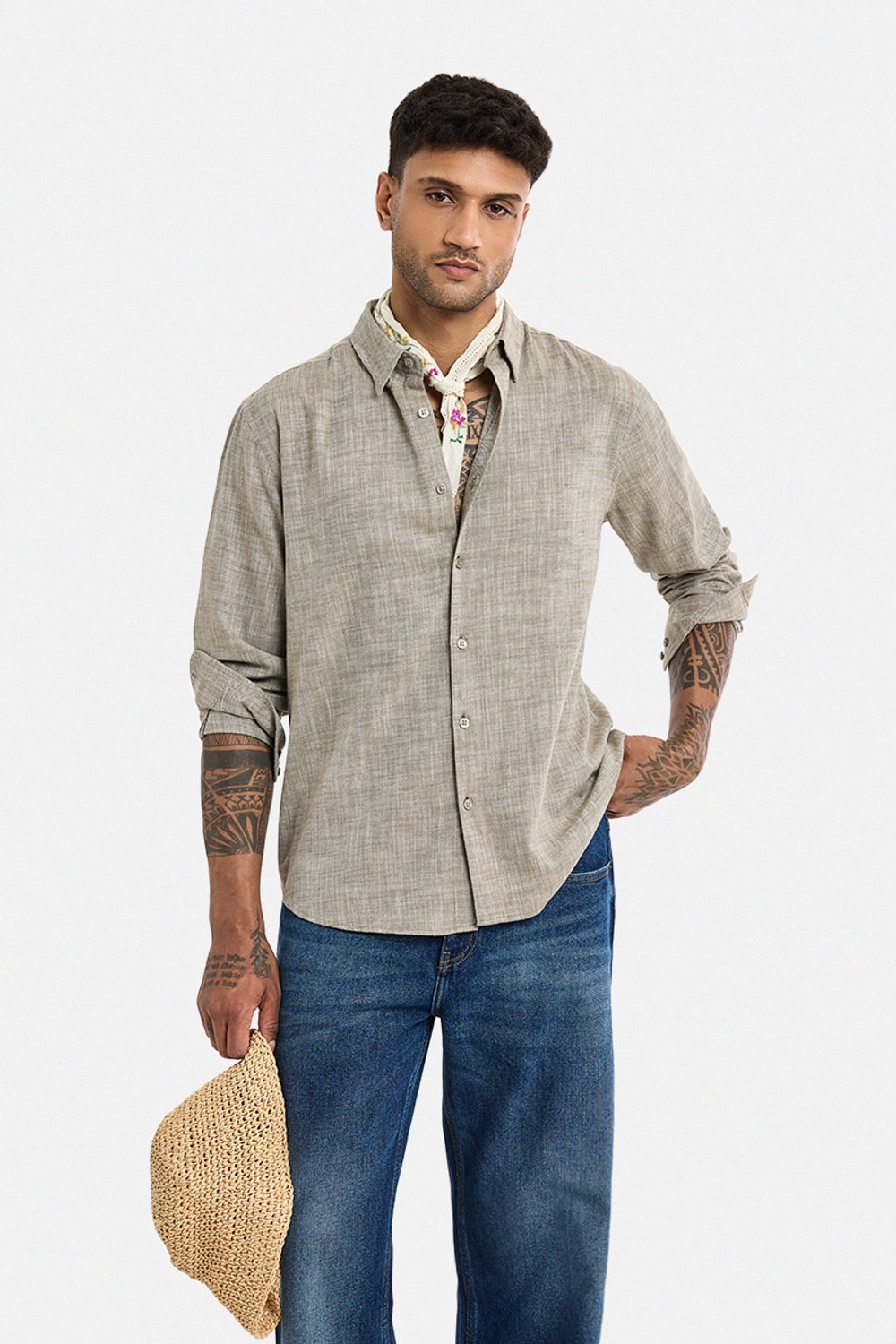Image of MISCHIEF Monkey Men Tailored Fit Striped Button Down Collar Casual Shirt