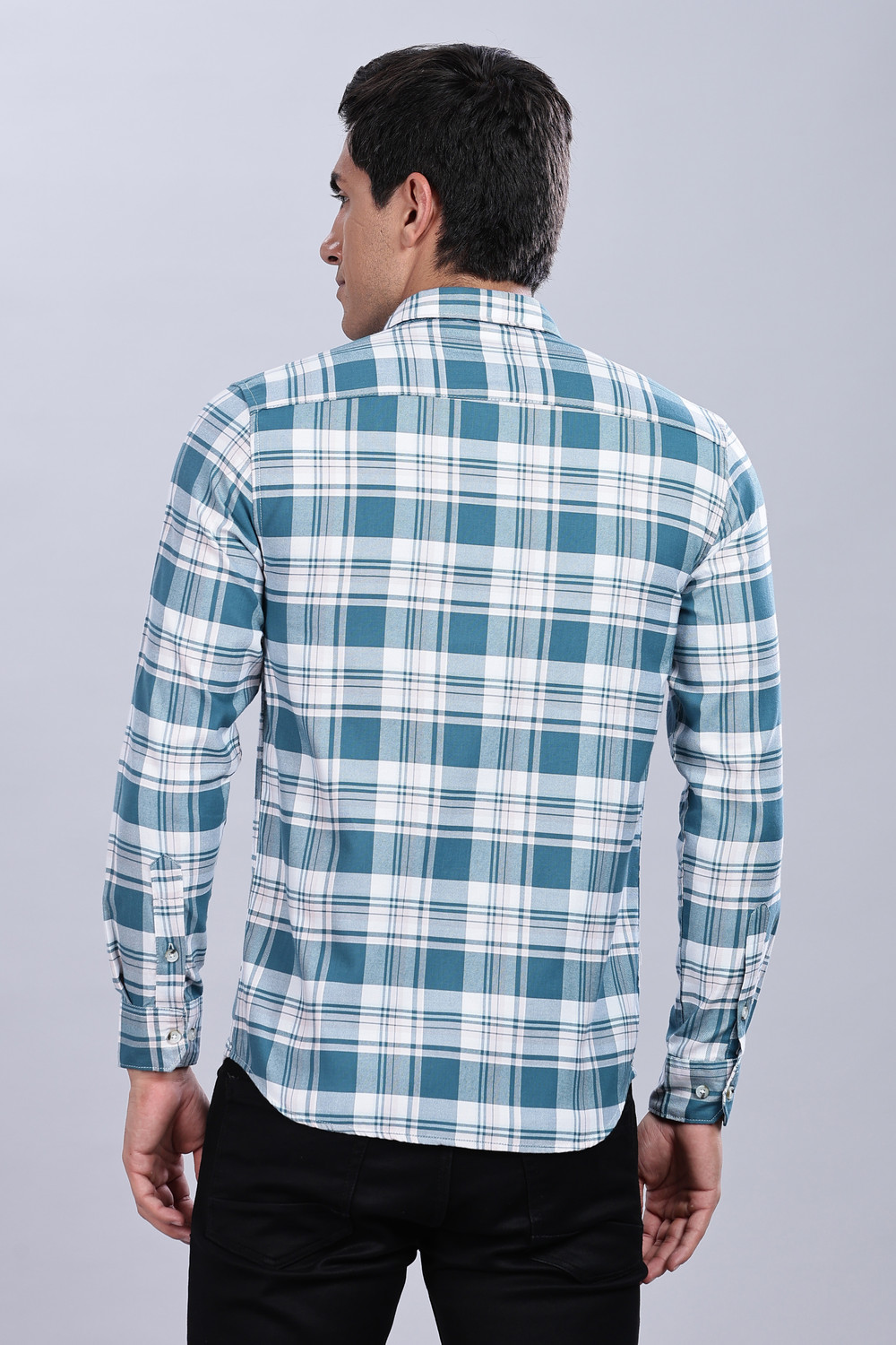 Image of The TallMann Club Men Regular Fit Striped Slim Collar Casual Shirt