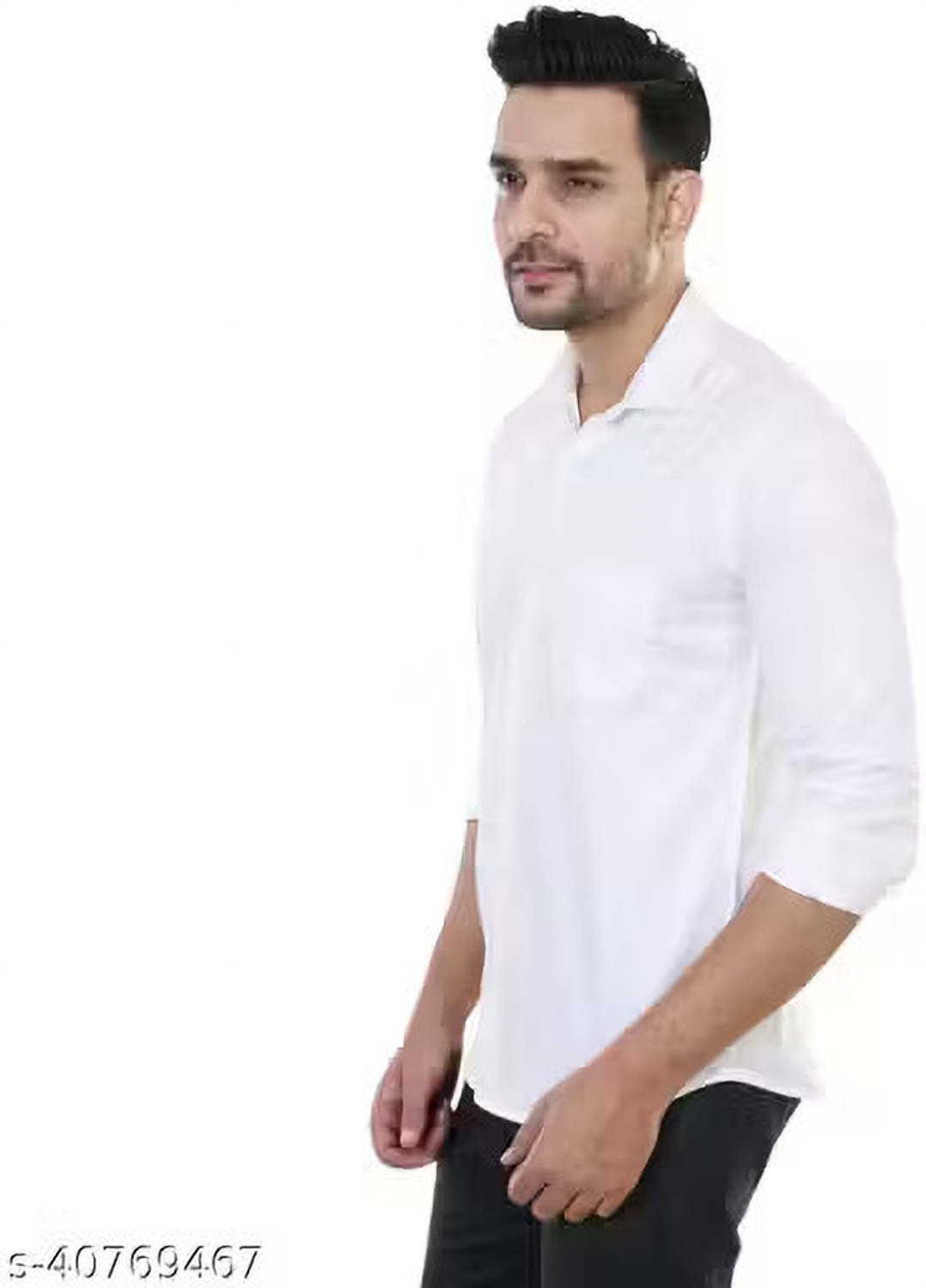Image of THE BEAR HOUSE Men Slim Fit Solid Spread Collar Casual Shirt