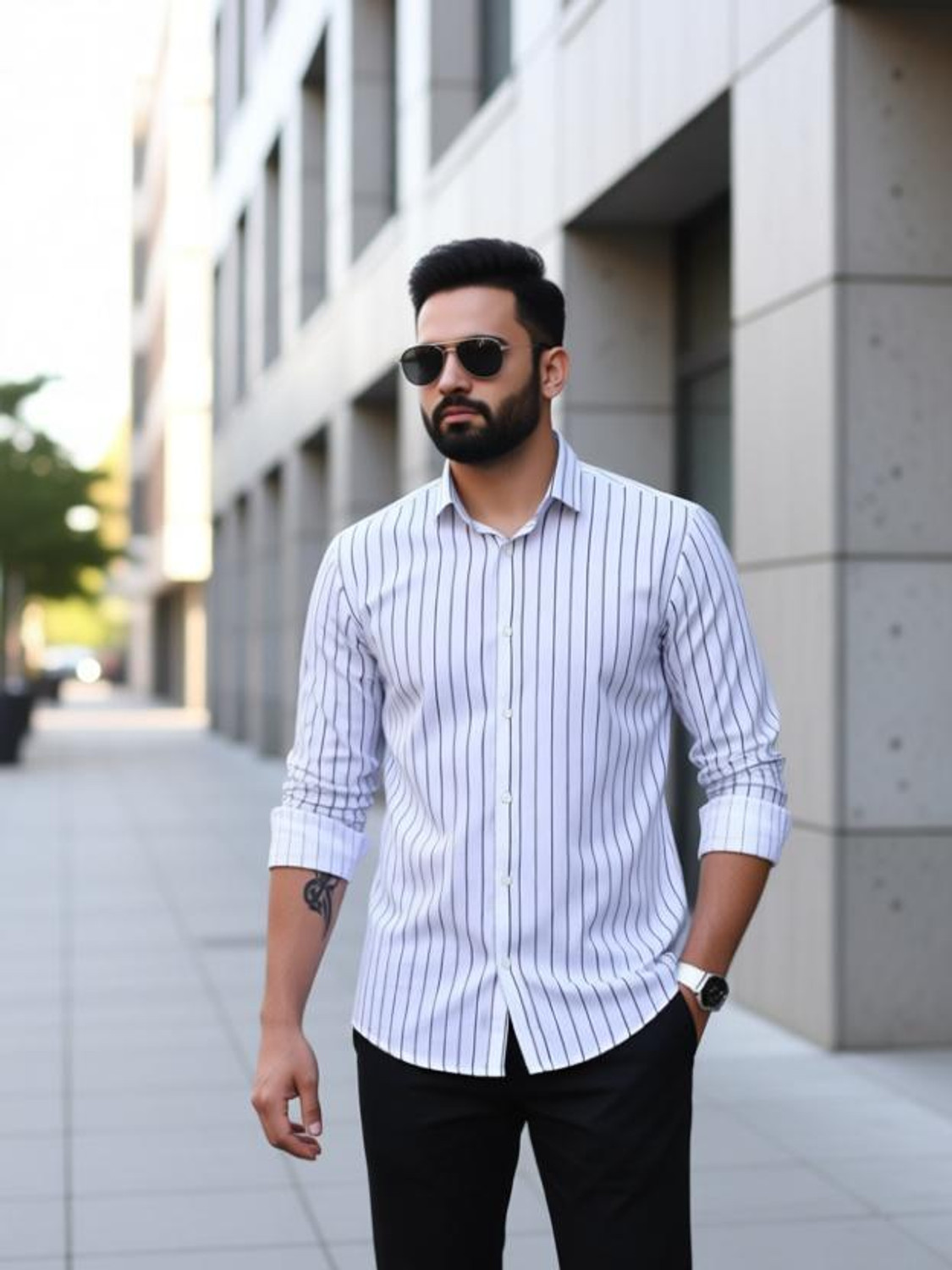 SRGI Men Striped Casual White Shirt Price in India - Buy SRGI Men Striped Casual...