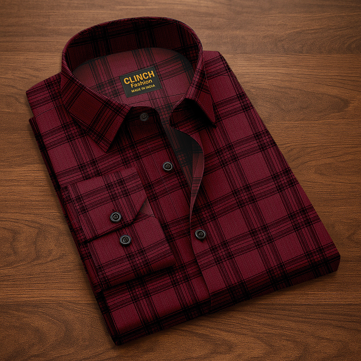 Image of clinch fashion Men Regular Fit Printed Slim Collar Casual Shirt