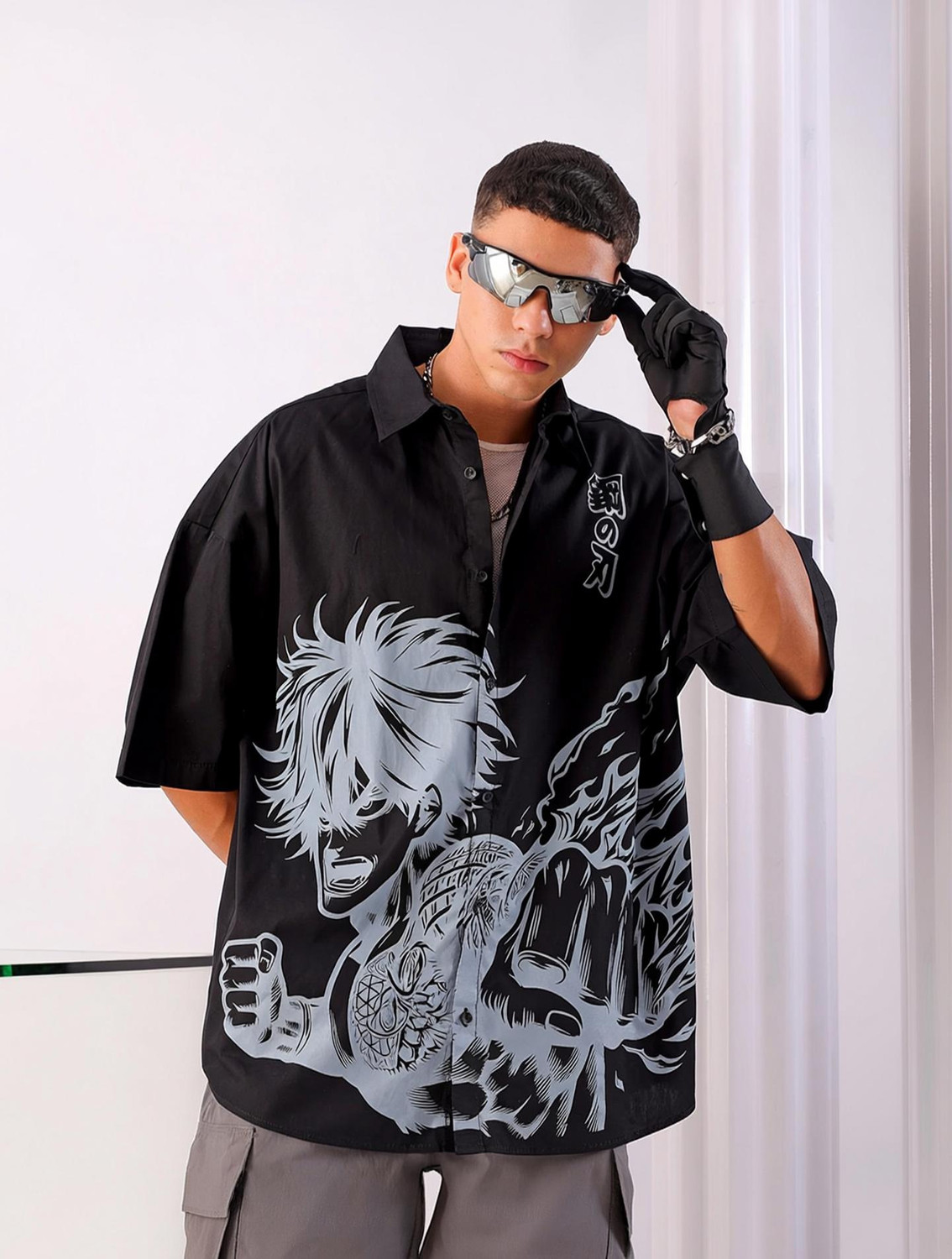 The Indian Garage Co. Men Oversized Graphic Print Shirt - Image 1