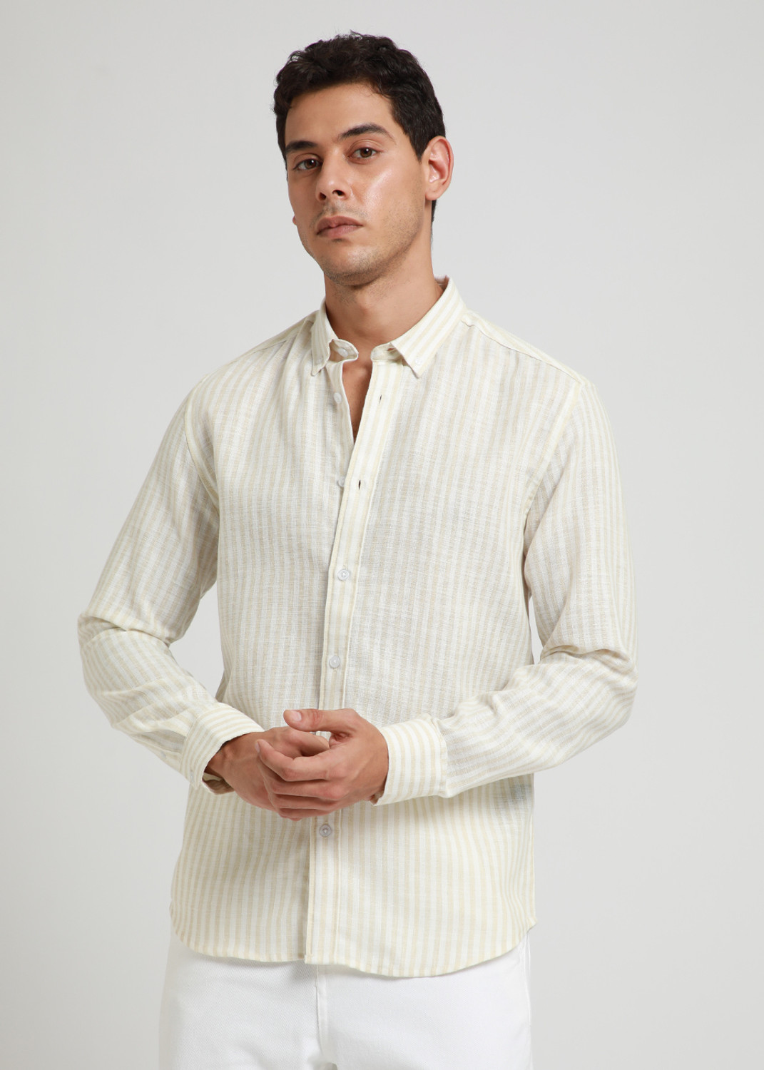 Image of Banana Club Men Slim Fit Self Design Spread Collar Casual Shirt
