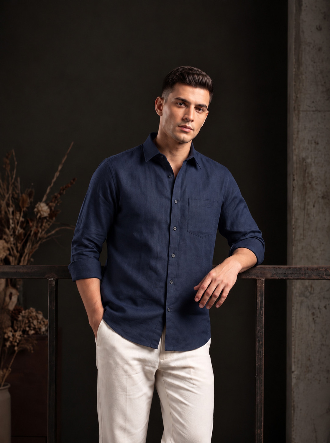 Roadster Men Regular Fit Solid Spread Collar Shirt - Image 1