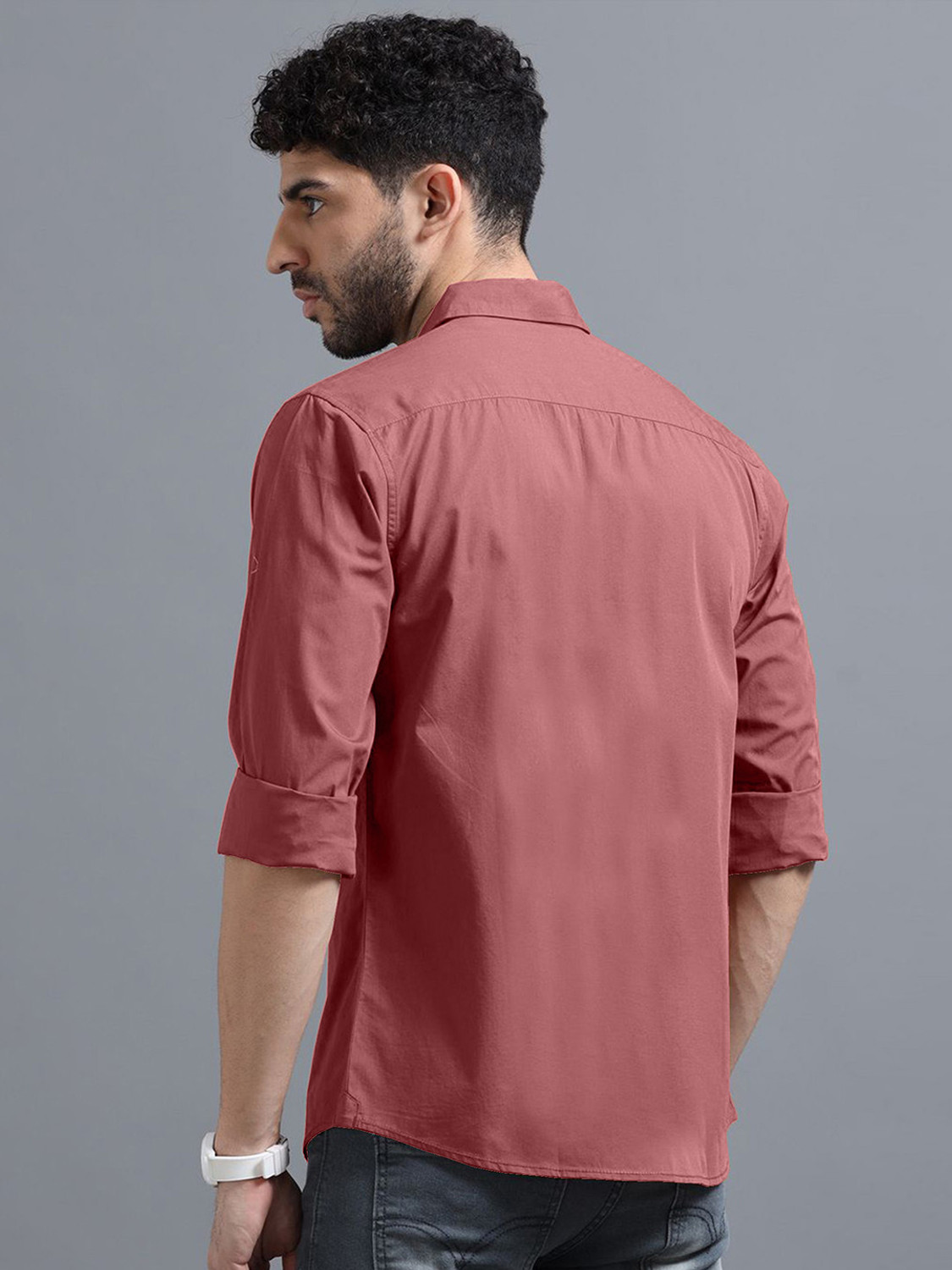 Image of METRONAUT Men Regular Fit Solid Spread Collar Casual Shirt