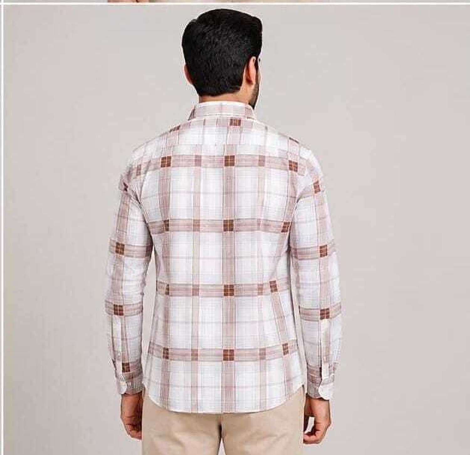 Image of shreekarnimfg Men Slim Fit Checkered Spread Collar Casual Shirt