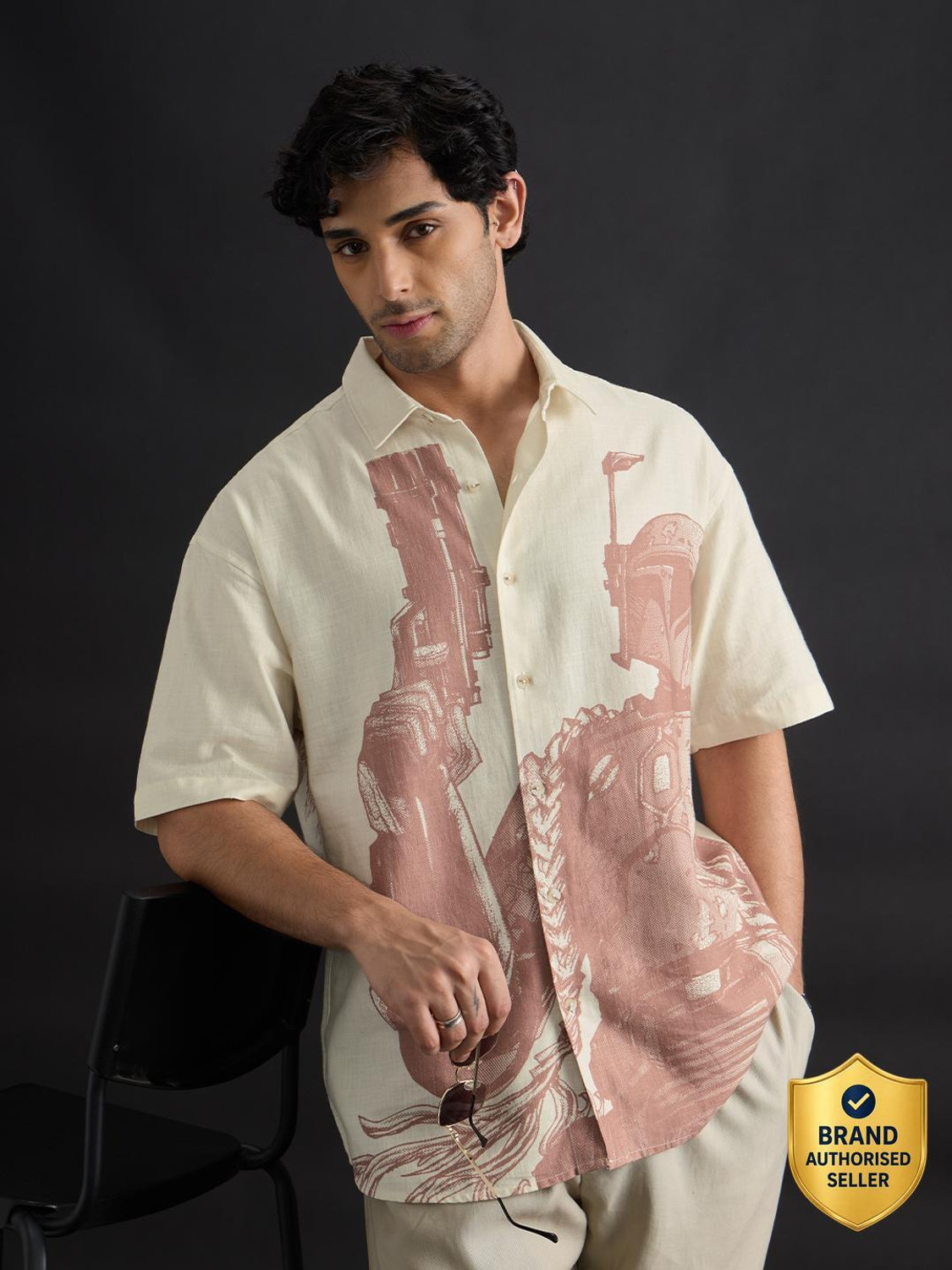 Image of The Souled Store Men Regular Fit Solid Button Down Collar Casual Shirt