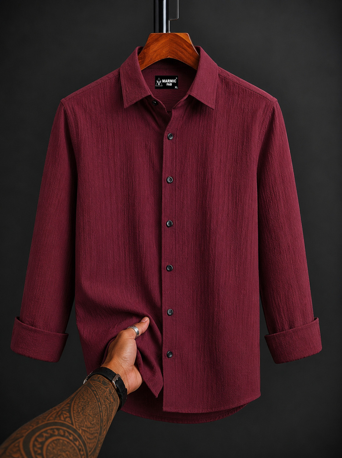 Marmic Fab Men Relaxed Fit Spread Collar Shirt - Image 1