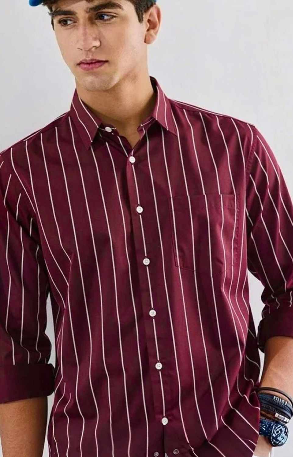 Image of FUBAR Men Slim Fit Striped Casual Shirt