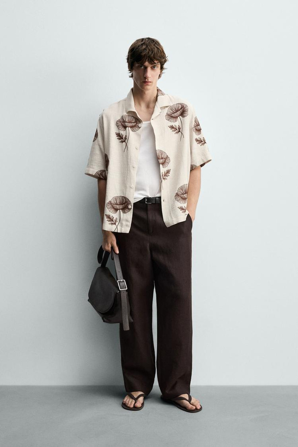 Image of Men's fashion Men Relaxed Fit Floral Print Spread Collar Casual Shirt
