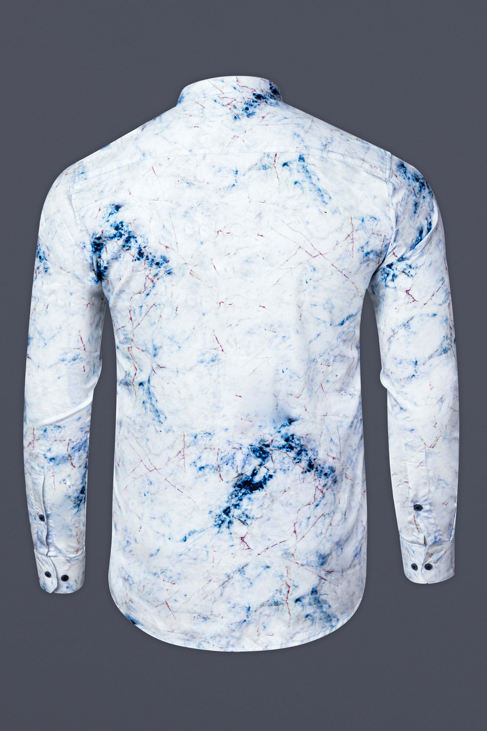 Image of french crown Men Regular Fit Printed Mandarin Collar Casual Shirt
