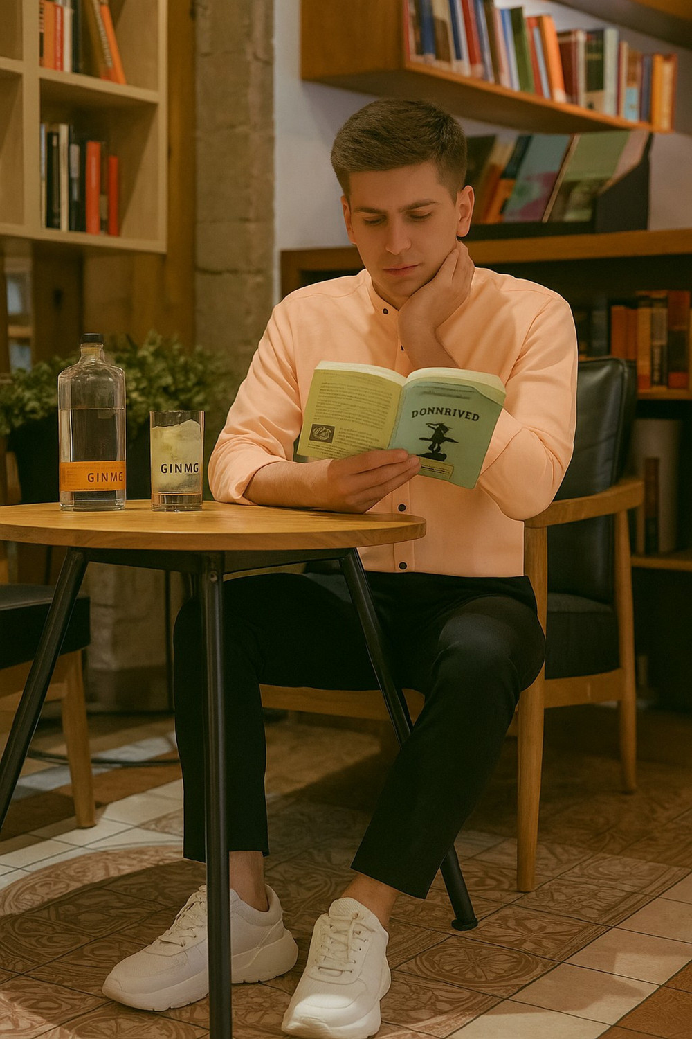 Image of Buscott Men Relaxed Fit Fit Solid Mandarin Collar Casual Shirt