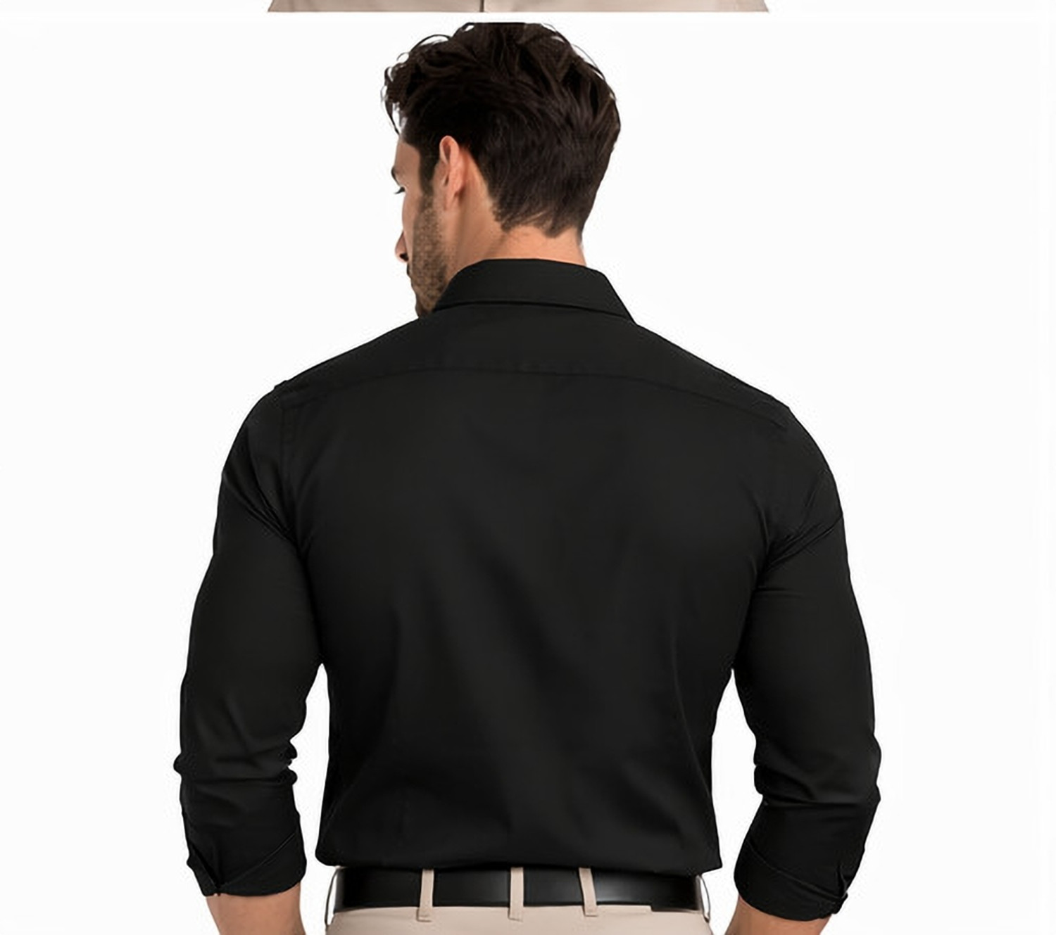 Image of THE BEAR HOUSE Men Slim Fit Solid Spread Collar Casual Shirt