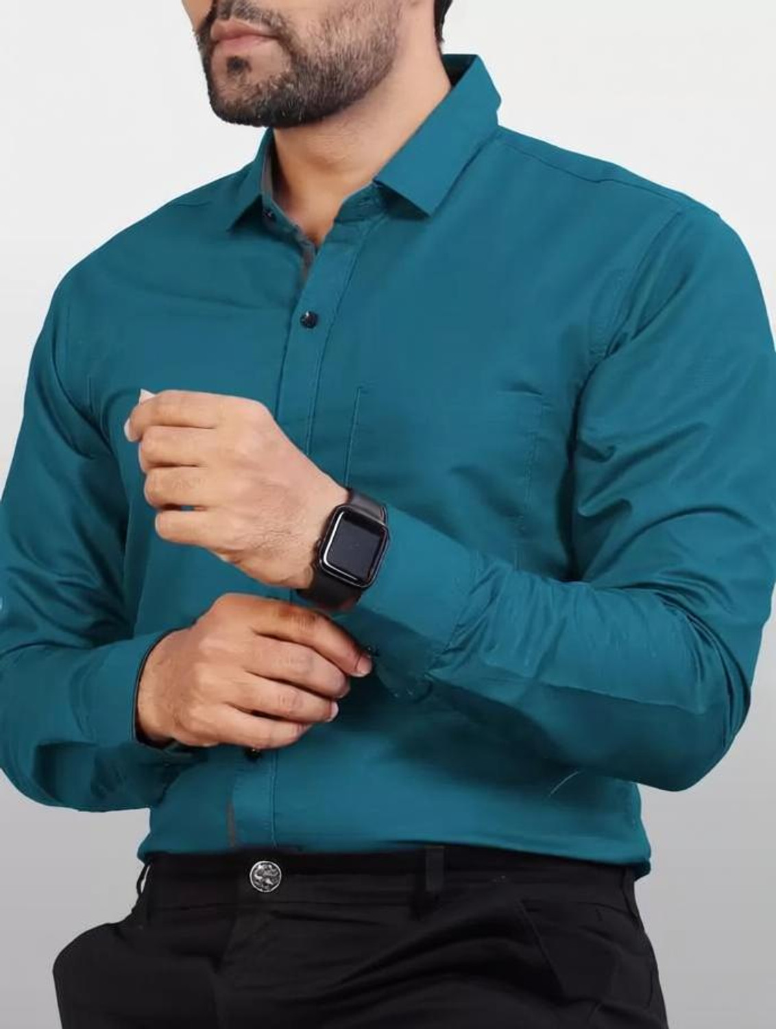 Image of FIBERMILL Men Slim Fit Solid Formal Shirt