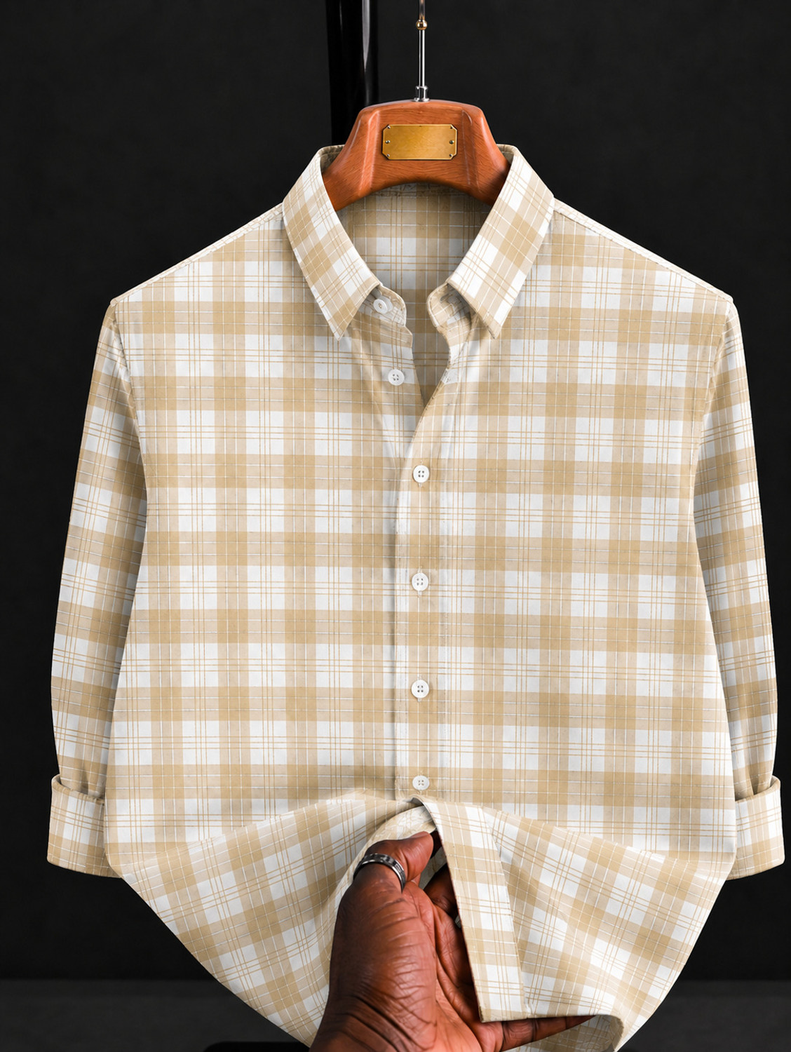 Image of clinch fashion Men Regular Fit Self Design Slim Collar Casual Shirt