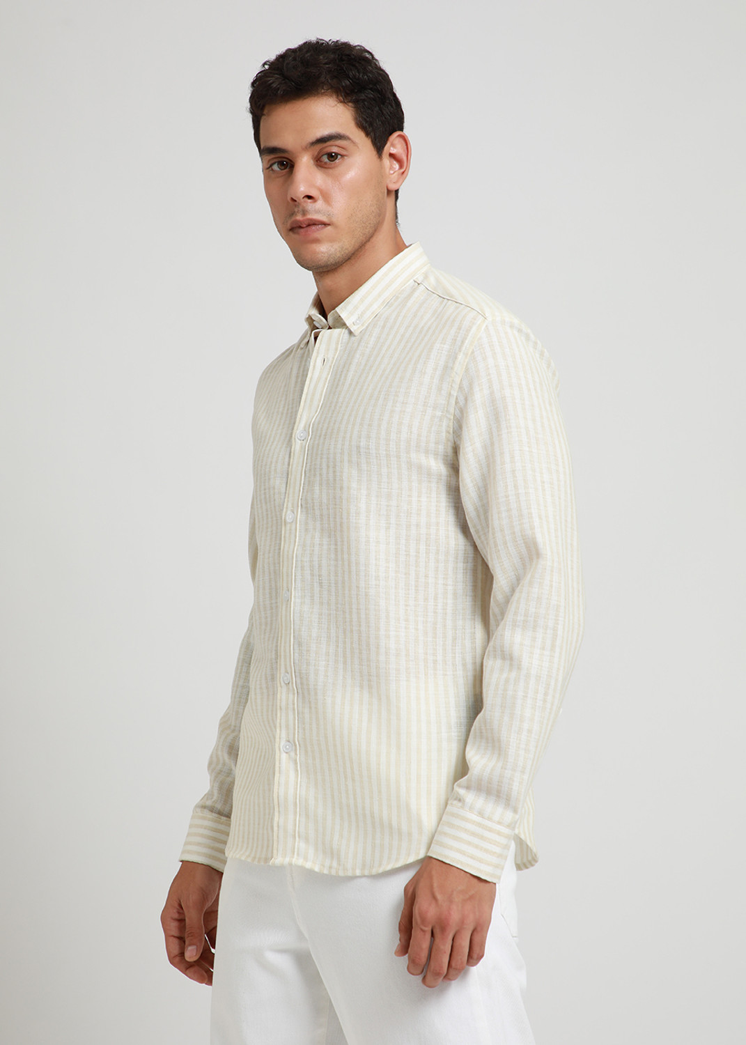 Image of Banana Club Men Slim Fit Self Design Spread Collar Casual Shirt