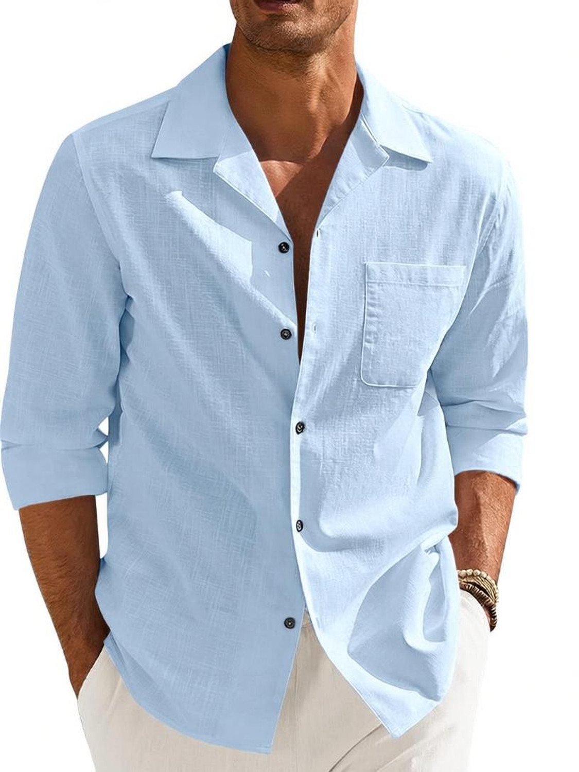 Image of krishna culture Men Regular Fit Solid Spread Collar Casual Shirt