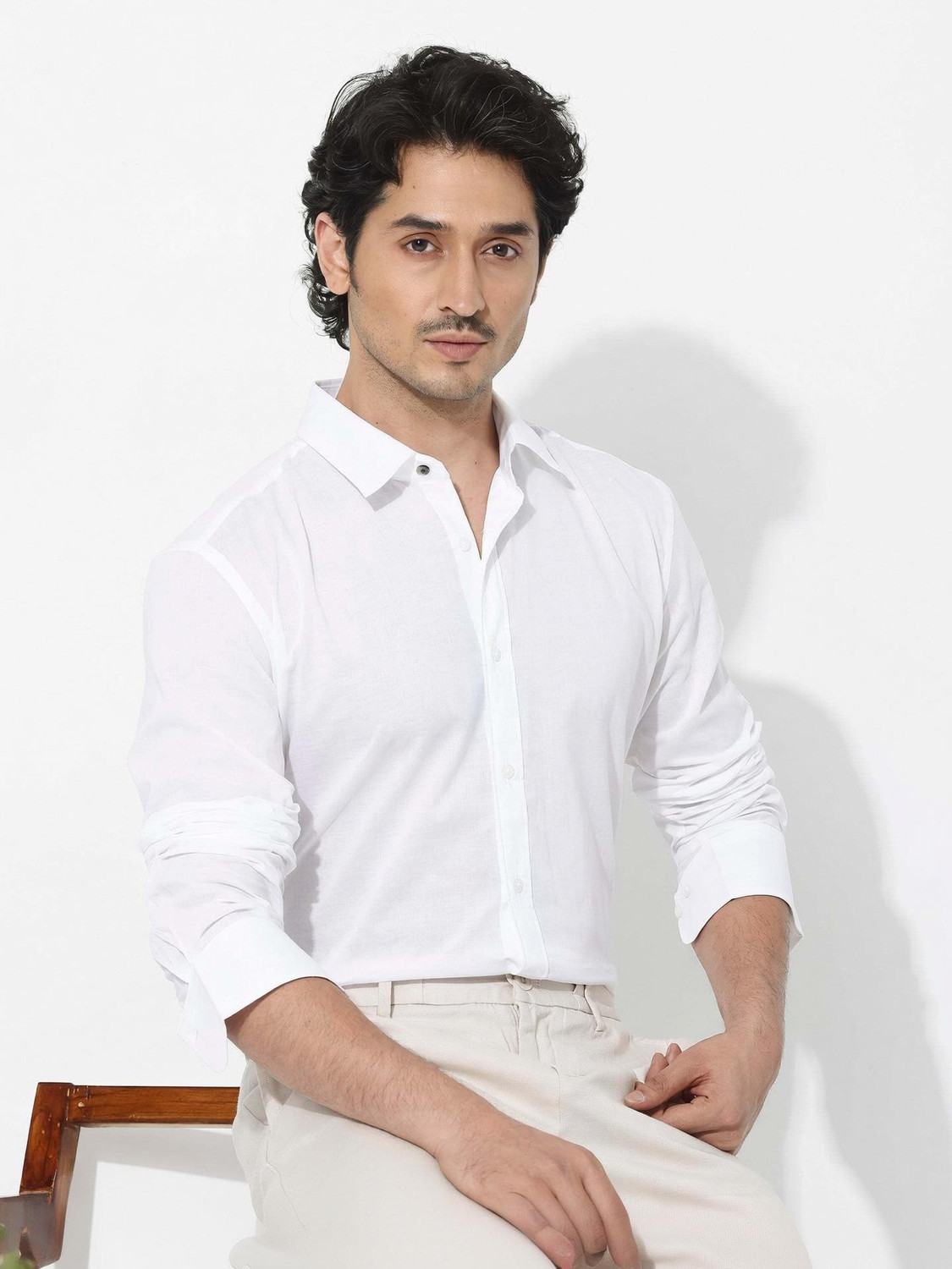 RARE RABBIT Men Solid Casual White Shirt - Image 6