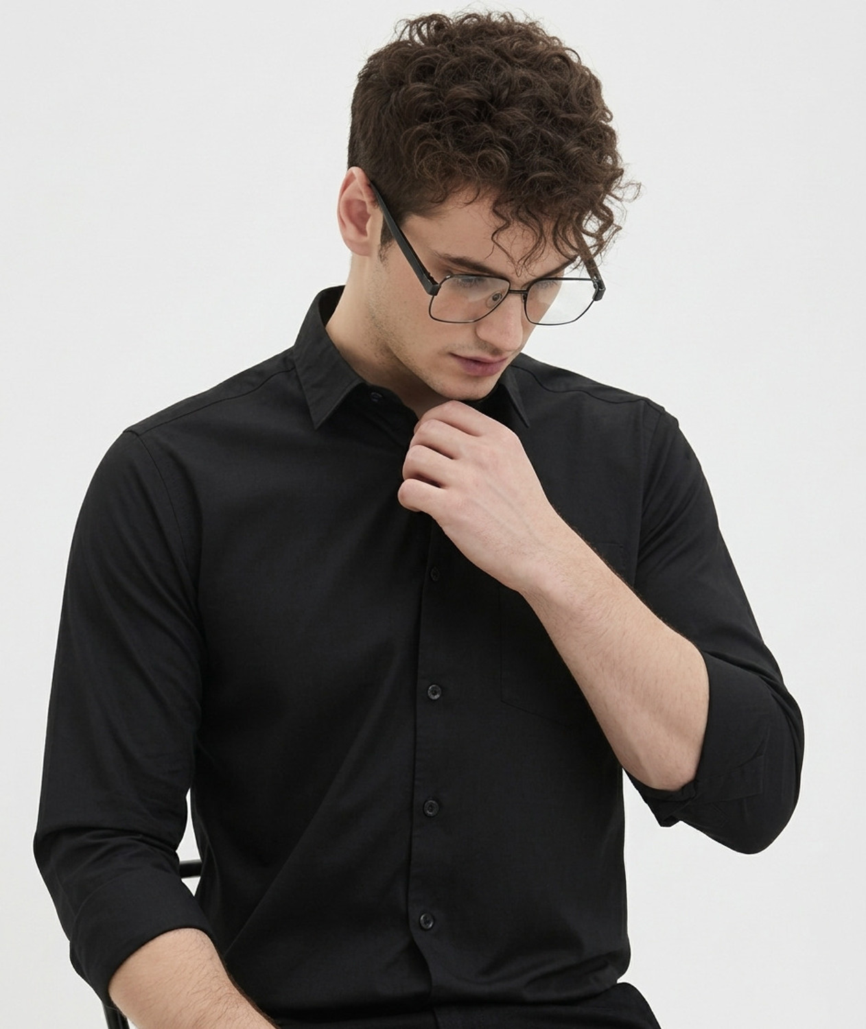 Image of FIBERMILL Men Slim Fit Solid Formal Shirt