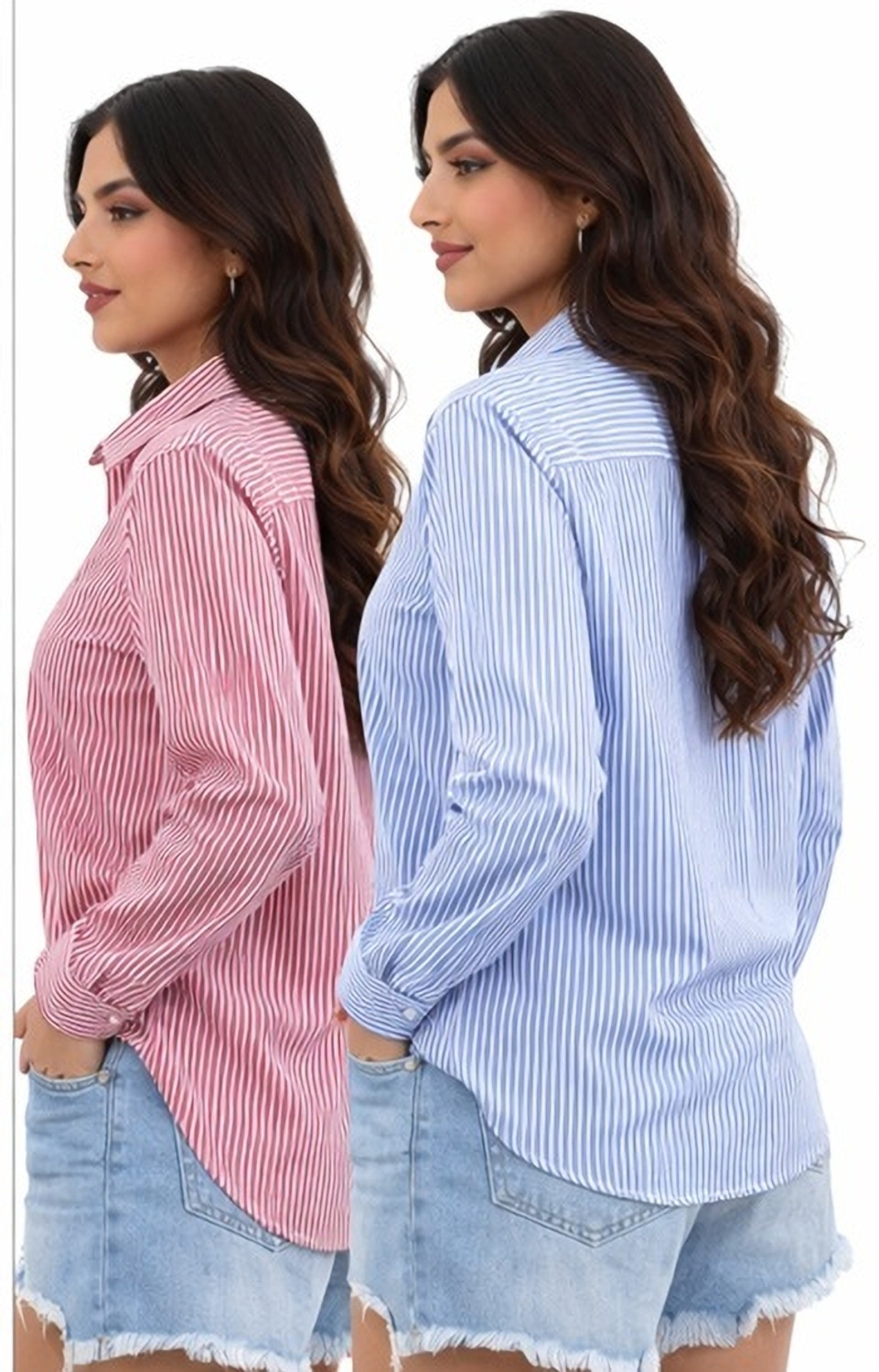 Image of GM SARA Women Regular Fit Solid Button Down Collar Formal Shirt (Pack of 2)