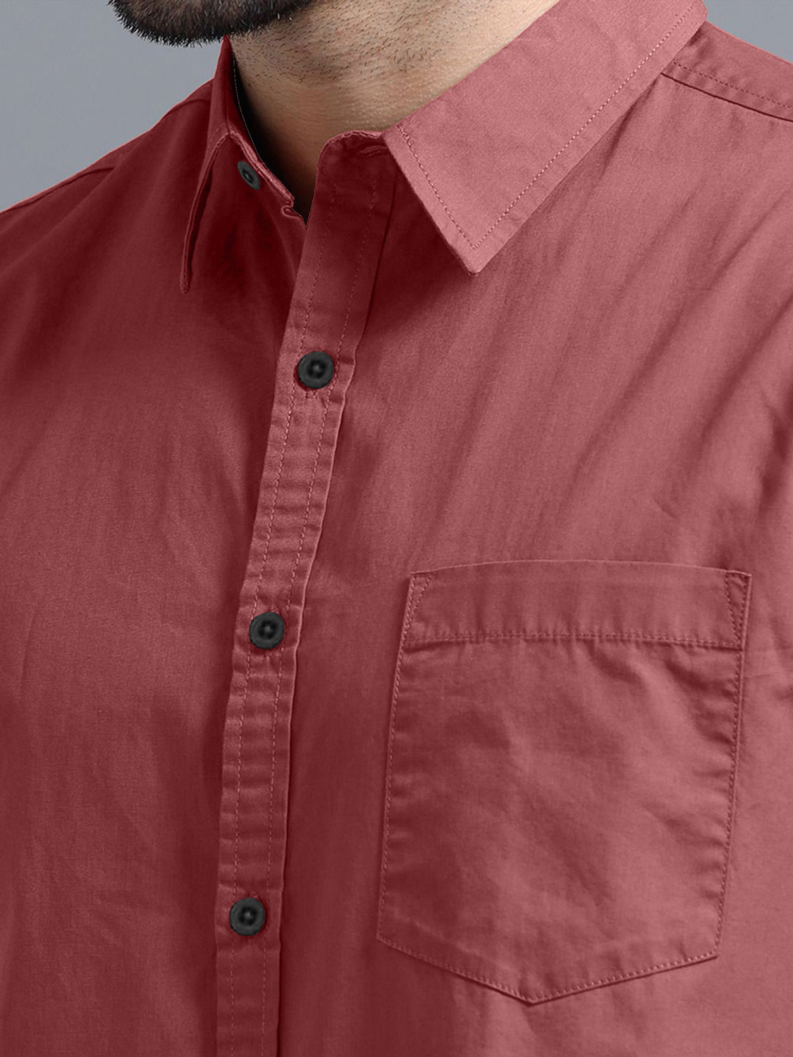 Image of METRONAUT Men Regular Fit Solid Spread Collar Casual Shirt