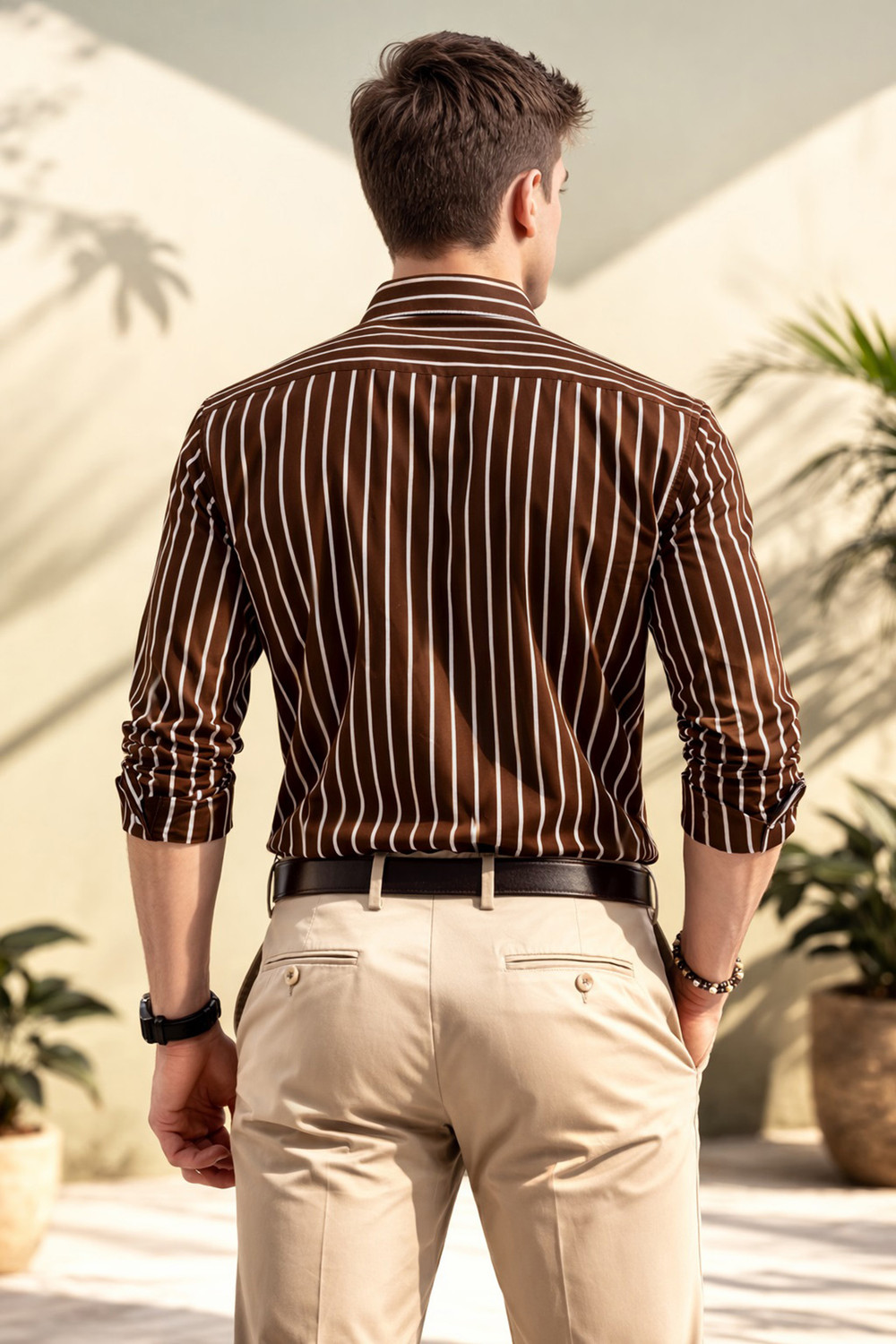 Image of FUBAR Men Slim Fit Striped Casual Shirt
