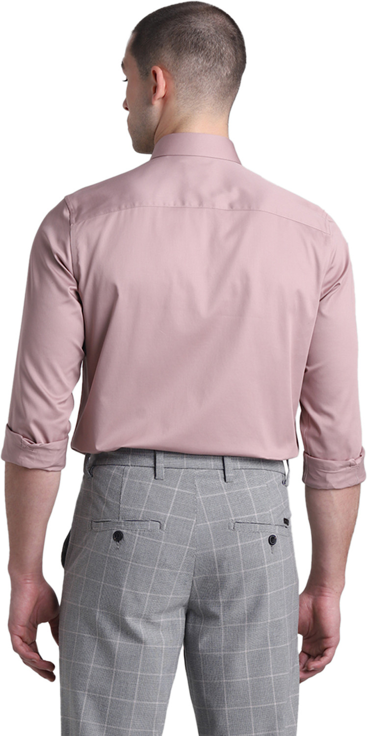 Image of JACK & JONES Men Slim Fit Solid Spread Collar Formal Shirt