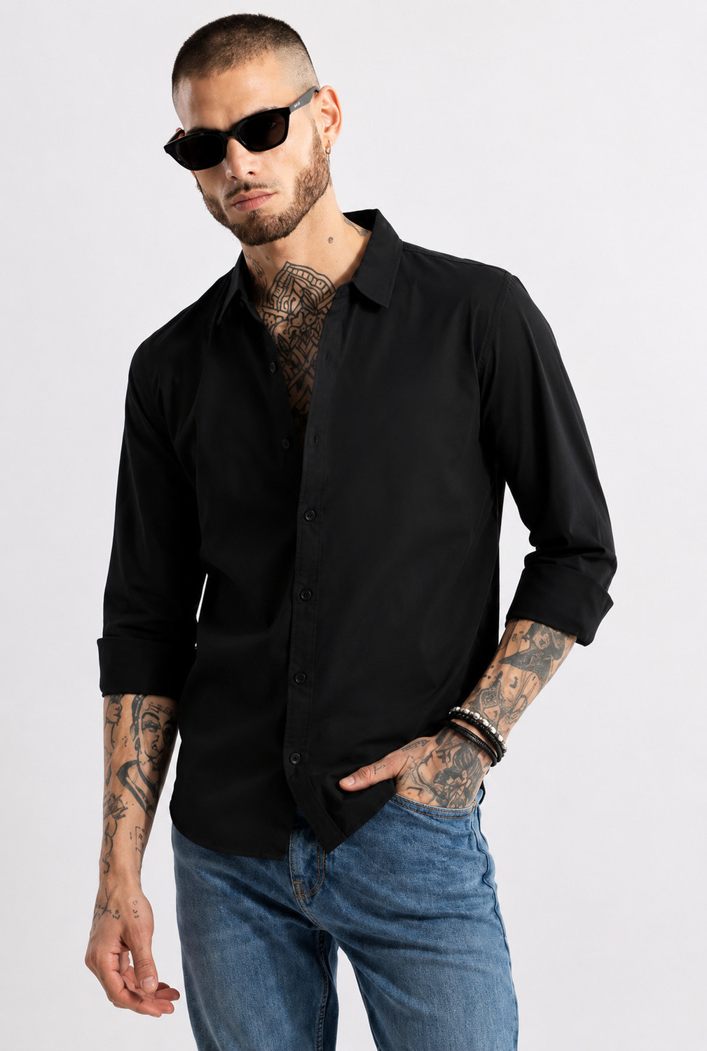Image of RaJpUt fashion Men Regular Fit Solid Button Down Collar Formal Shirt