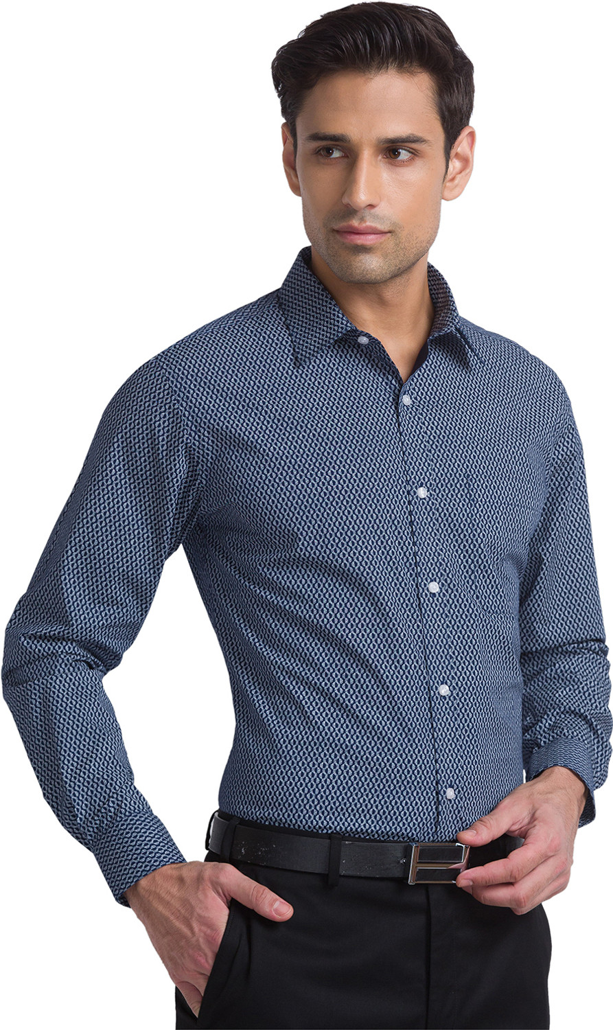 Image of Raymond Men Slim Fit Checkered Formal Shirt