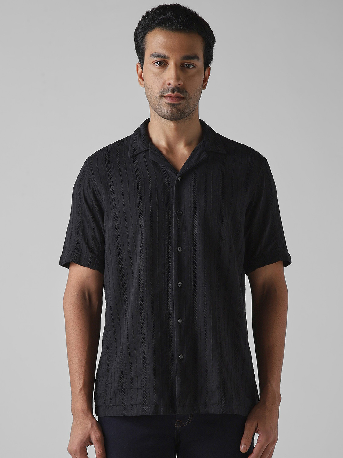 Image of Mast & Harbour Men Regular Fit Solid Casual Shirt