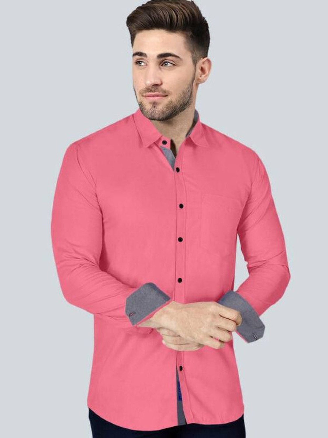 Image of VIVCORE Men Regular Fit Solid Casual Shirt