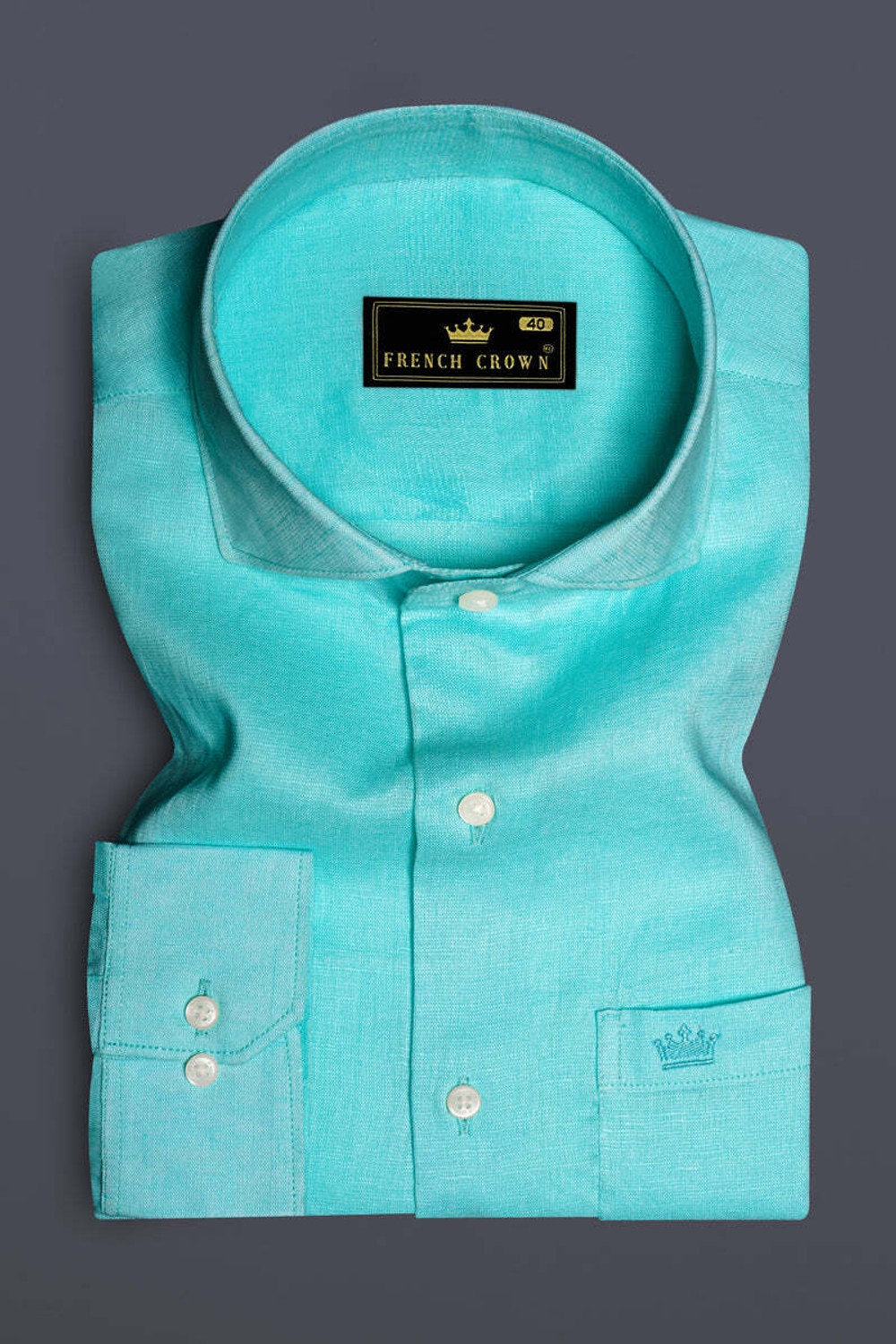 Image of french crown Men Regular Fit Self Design Casual Shirt