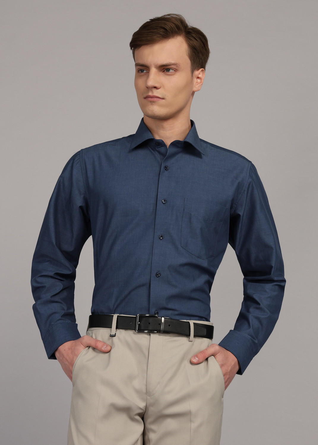 Image of Raymond Men Slim Fit Checkered Formal Shirt
