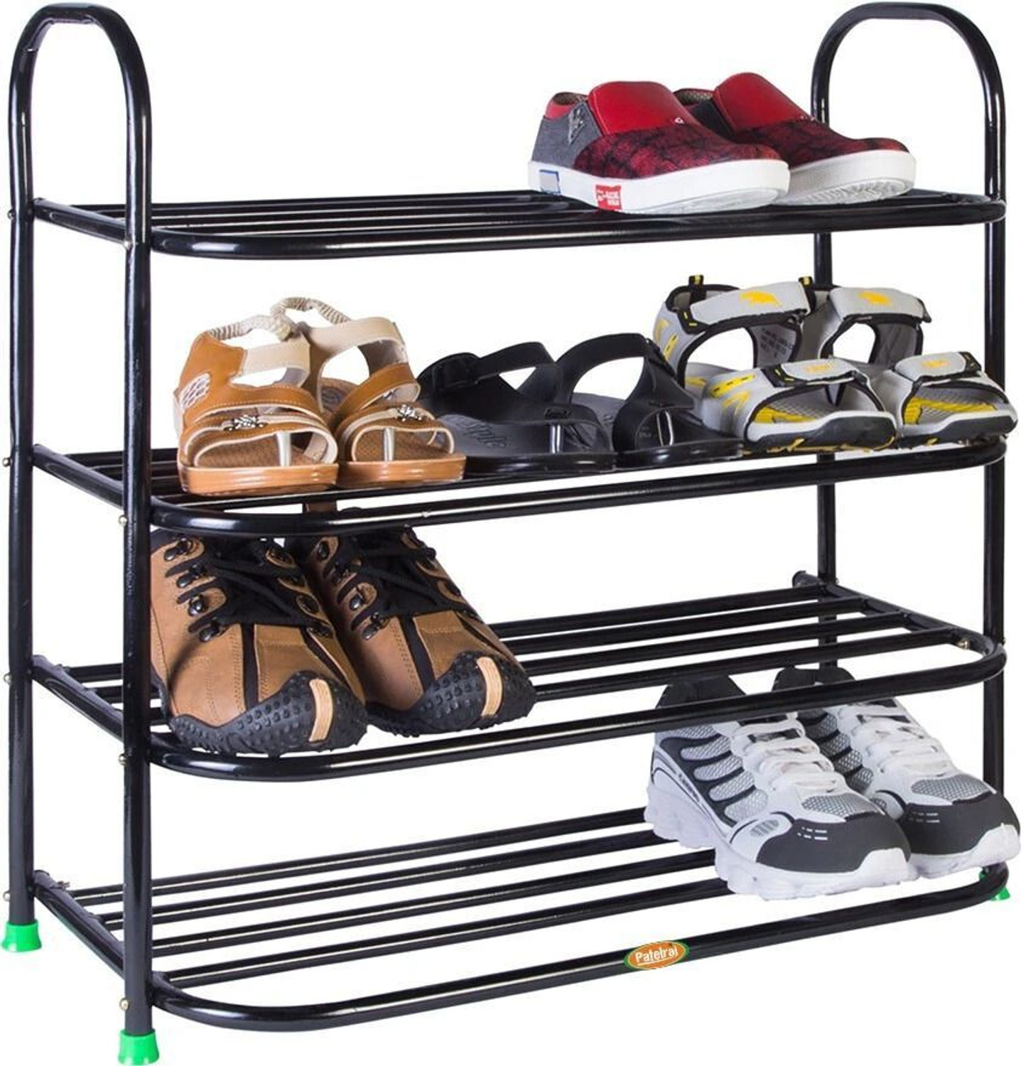 Patelraj Heavy Shoe Rack, Black, 4 Shelves - Image 1