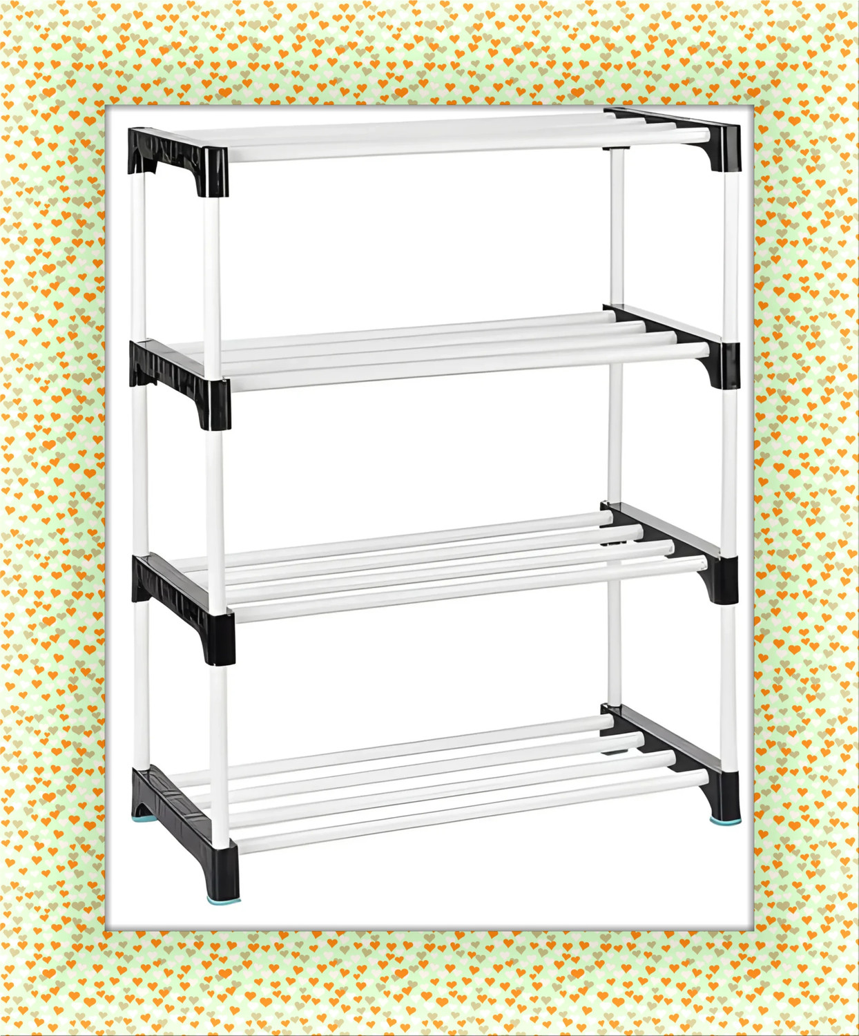 Image of YASHVI Plastic Shoe Stand (Plastic Material, black, 4 Shelves, DIY(Do-It-Yourself))