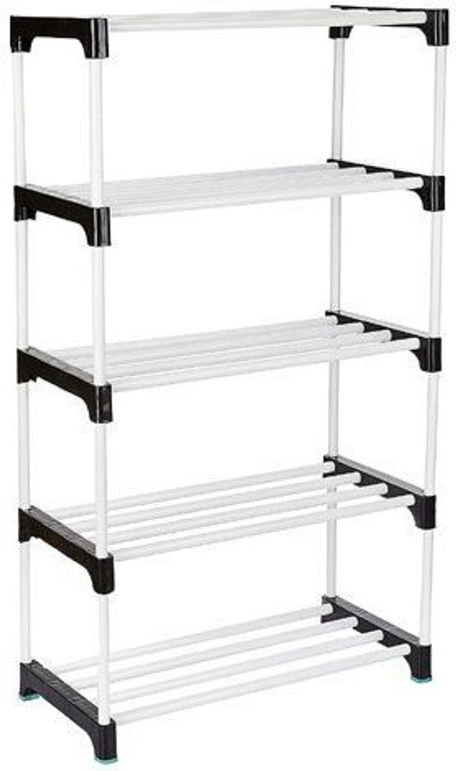 Image of RKE Storage Rack 4 Layers Plastic Collapsible Shoe Stand (Tray rack 4 row., 4 Shelves, DIY(Do-It-Yourself))