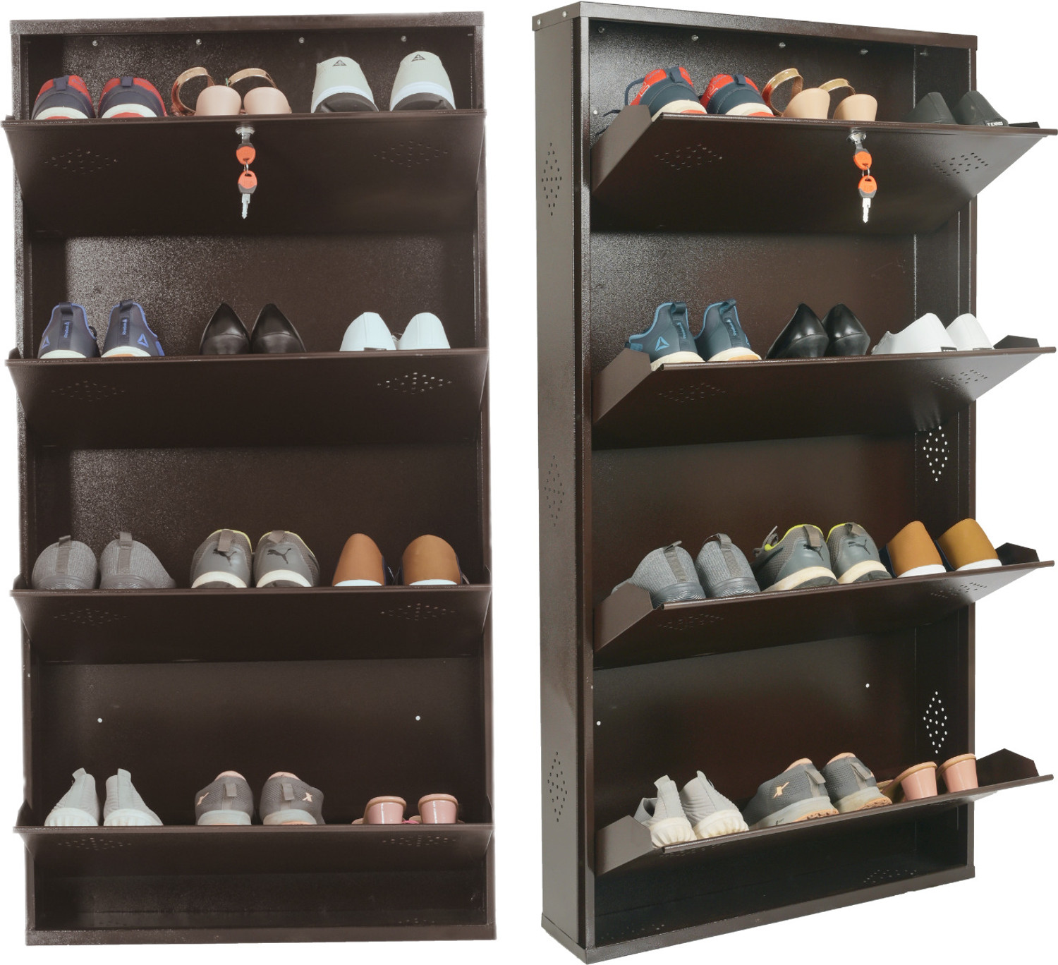 Image of ULTRAALMIRAH ULTRA SHOE RACK B3 Metal Shoe Rack (BEIGE, 4 Shelves, Pre-assembled)
