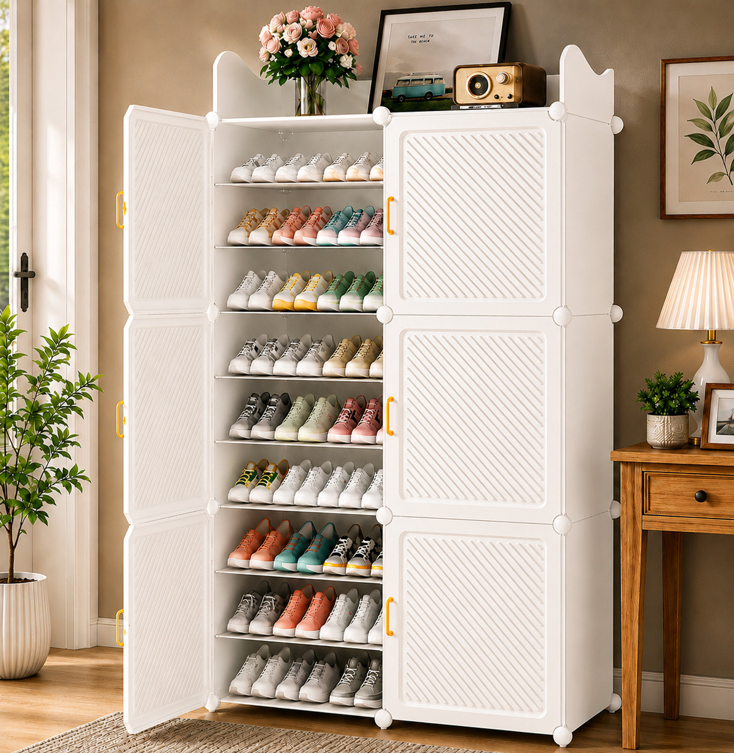 Image of Flipkart Perfect Homes Ever Fresh Two Door Engineered Wood Shoe Rack (Wenge, 3 Shelves, DIY(Do-It-Yourself))