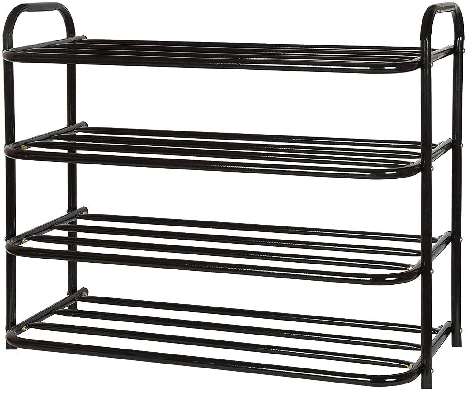 Image of KRUGER Metal Shoe Rack (Cream and Grey, 5 Shelves, Pre-assembled)