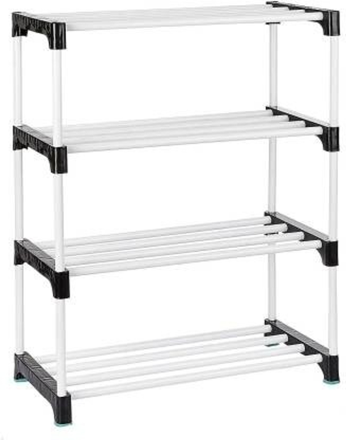 Image of YASHVI Plastic Shoe Stand (Plastic Material, black, 4 Shelves, DIY(Do-It-Yourself))