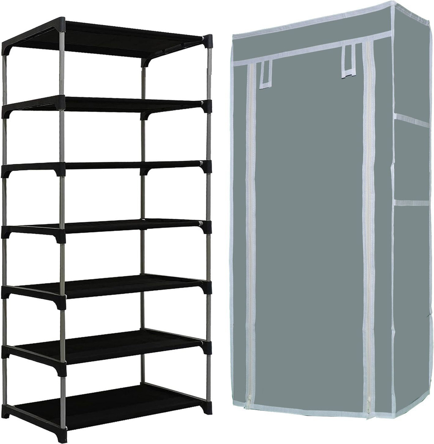 Image of YASHVI Plastic Shoe Stand (S16 27 Sky Blue(A5), 5 Shelves, DIY(Do-It-Yourself))