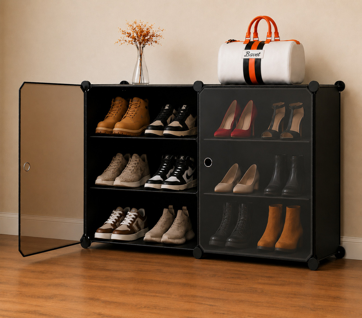 Image of Flipkart Perfect Homes Ever Fresh Two Door Engineered Wood Shoe Rack (Wenge, 3 Shelves, DIY(Do-It-Yourself))