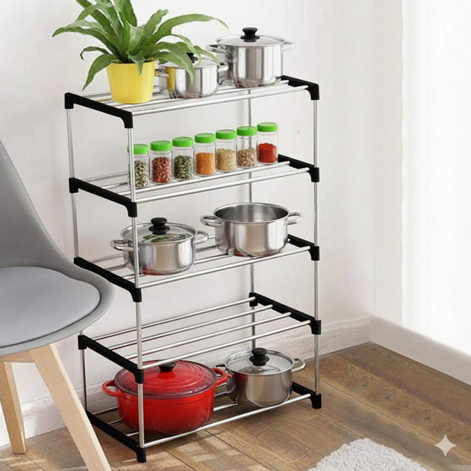 Image of YASHVI This is a great storage cabinet for your home to store your shoes, books, kids Plastic Shoe Stand (black, 5 Shelves, DIY(Do-It-Yourself))