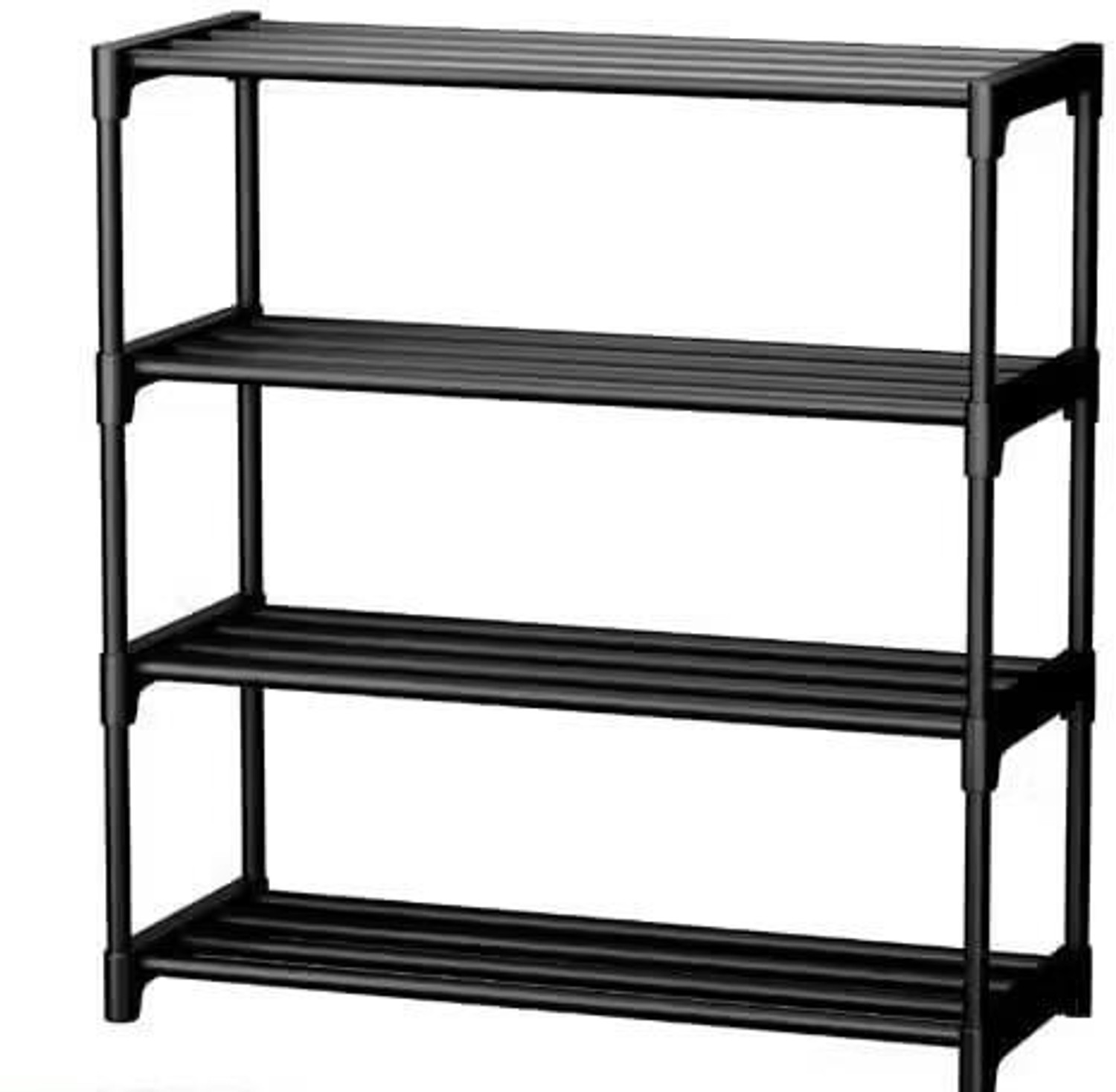 Image of RKE Storage Rack 4 Layers Plastic Collapsible Shoe Stand (Tray rack 4 row., 4 Shelves, DIY(Do-It-Yourself))