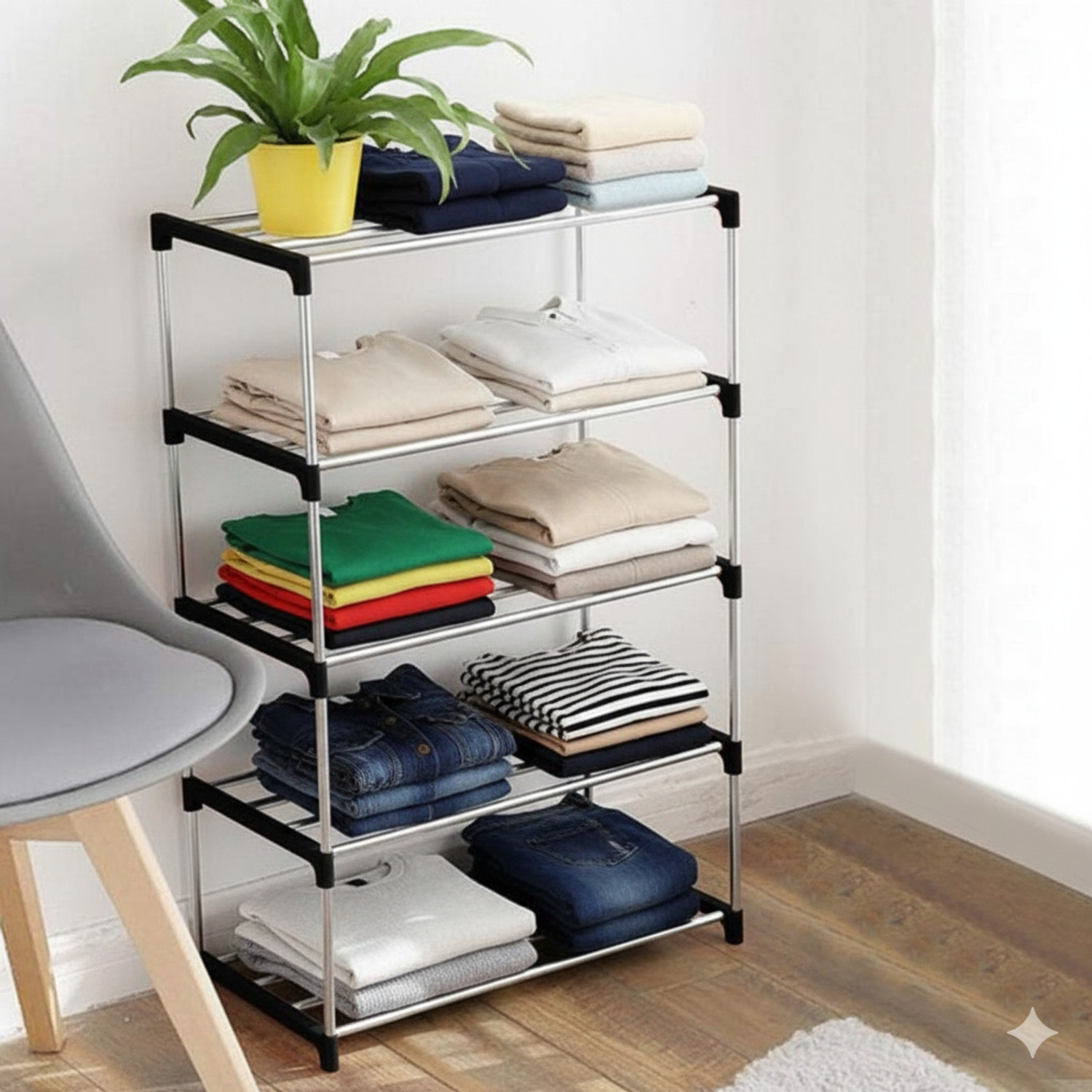 Image of YASHVI This is a great storage cabinet for your home to store your shoes, books, kids Plastic Shoe Stand (black, 5 Shelves, DIY(Do-It-Yourself))