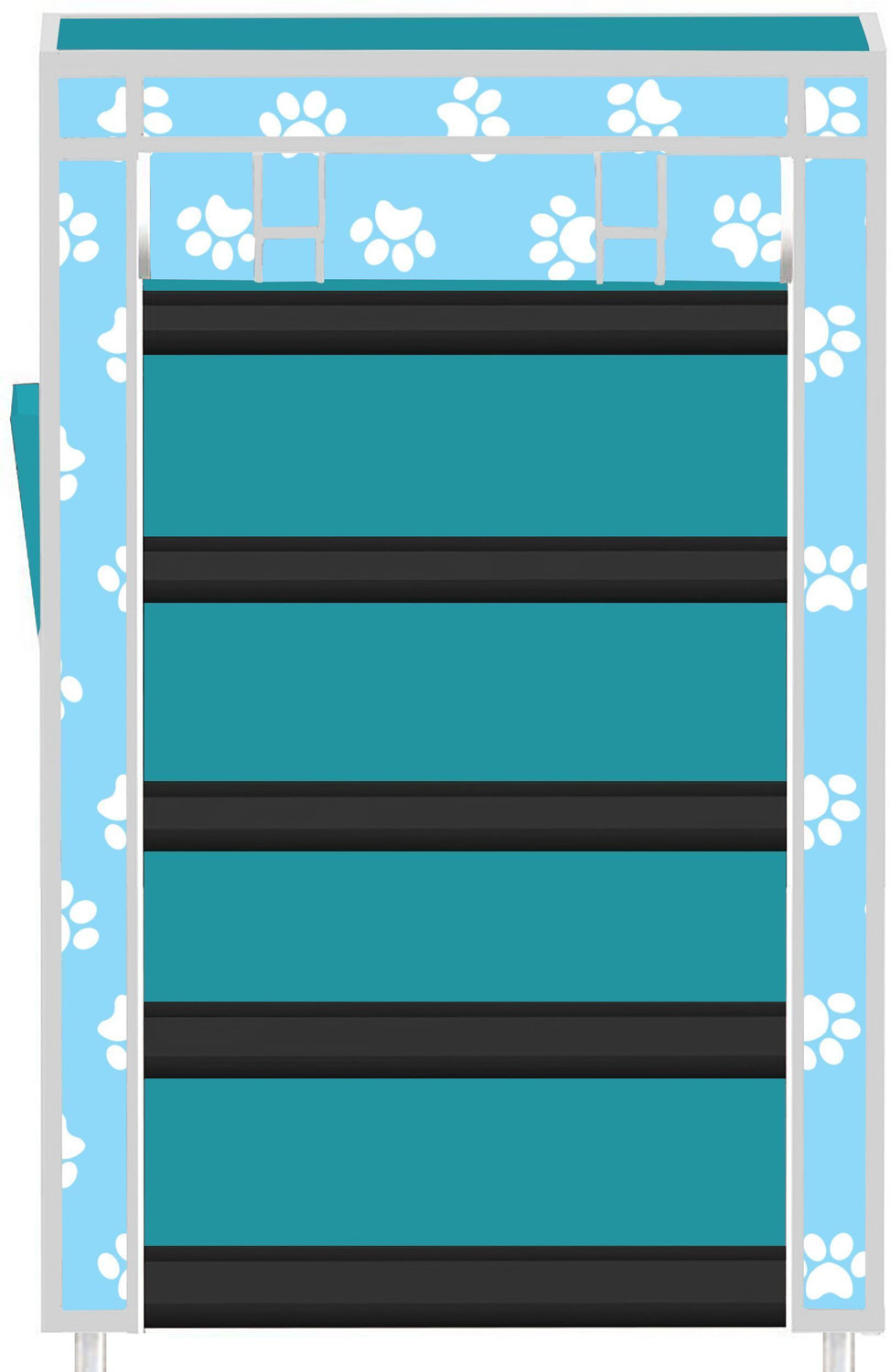 Image of YASHVI Plastic Shoe Stand (S16 27 Sky Blue(A5), 5 Shelves, DIY(Do-It-Yourself))